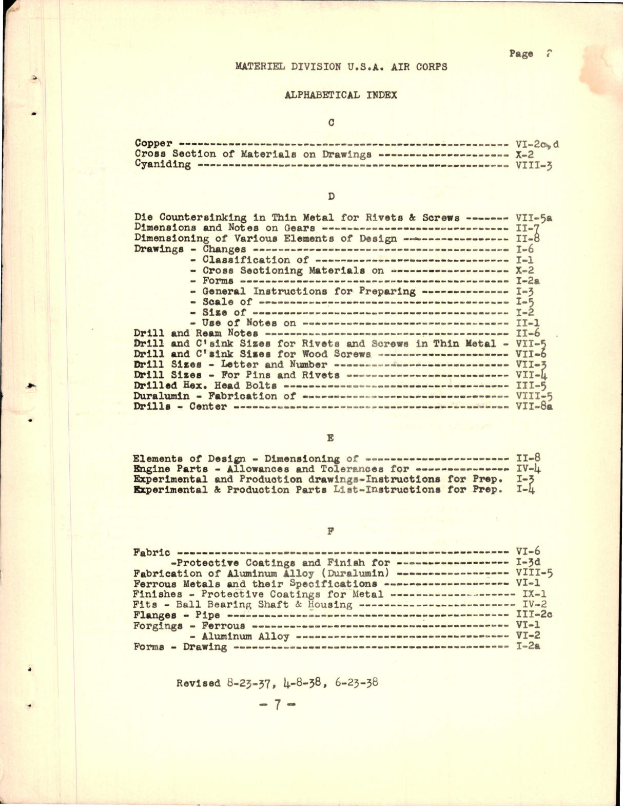 Sample page 9 from AirCorps Library document: Drafting Room Manual