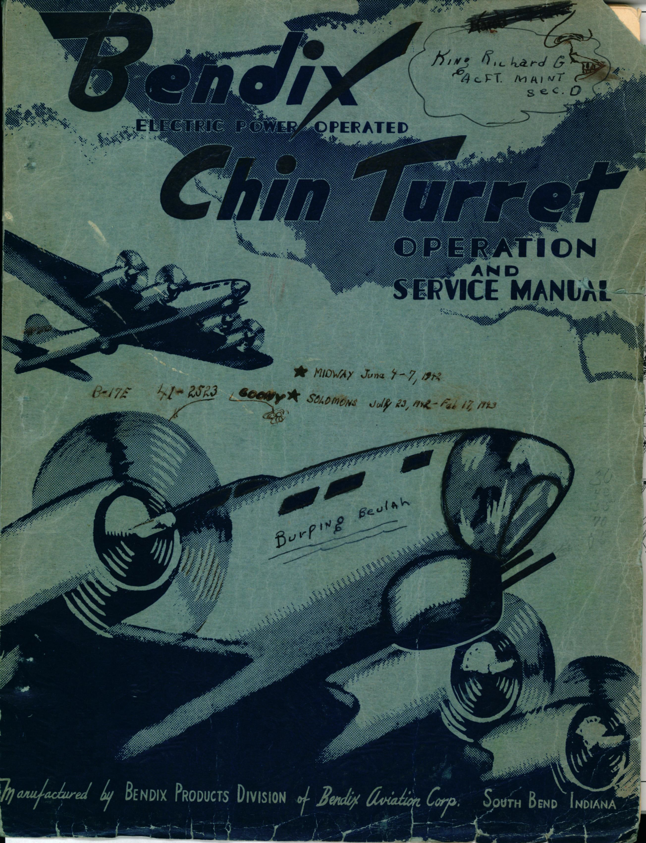 Sample page 1 from AirCorps Library document: Operation and Service Manual for the Electric Power Operated Bendix Chin Turret 82340