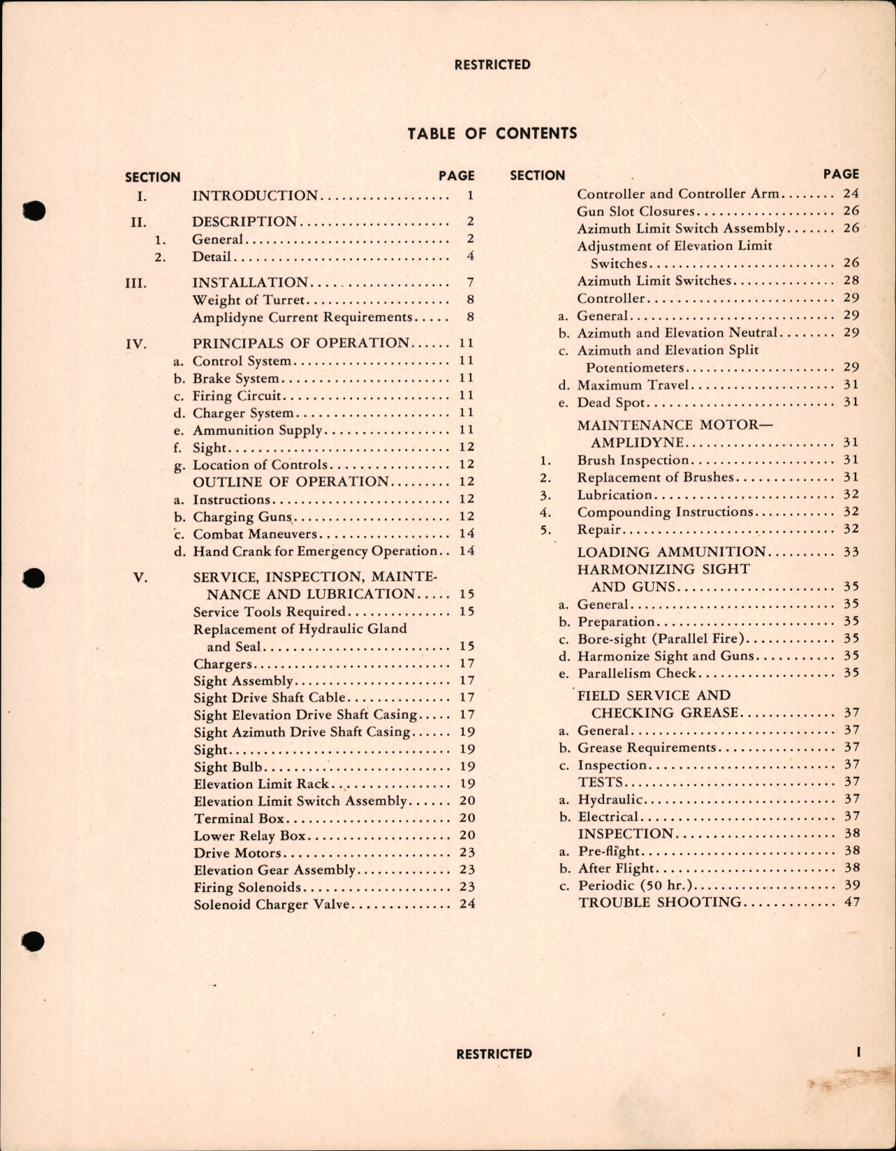 Sample page 5 from AirCorps Library document: Operation and Service Manual for the Electric Power Operated Bendix Chin Turret 82340