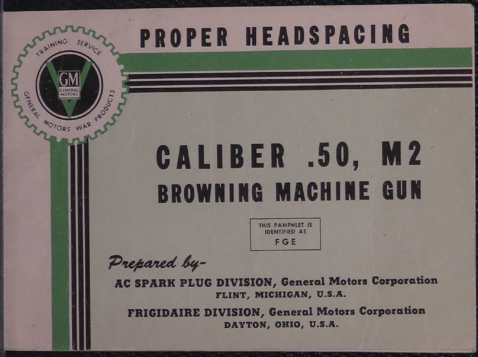 Sample page 1 from AirCorps Library document: Proper Headspacing for the Caliber .50, M2 Browning Machine Gun