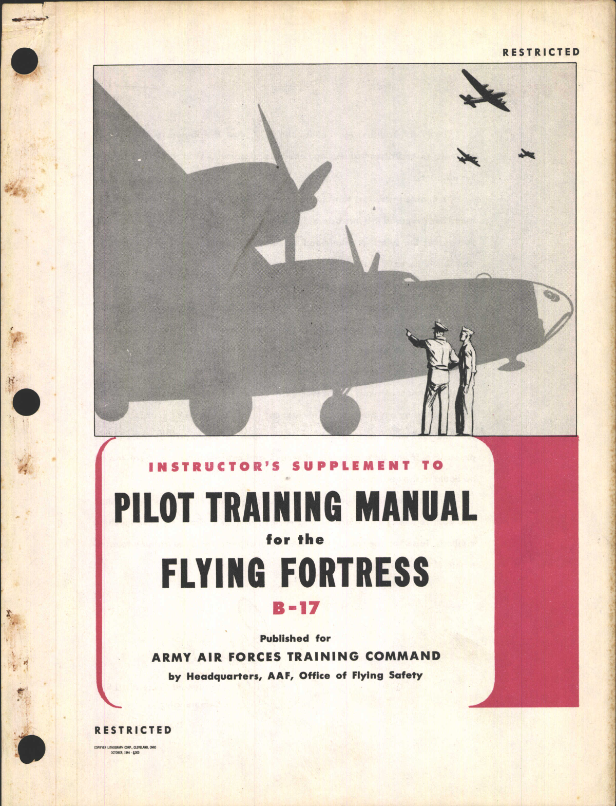 Sample page 1 from AirCorps Library document: Instructors Supplement to Pilot Training Manual for the B-17 Flying Fortress
