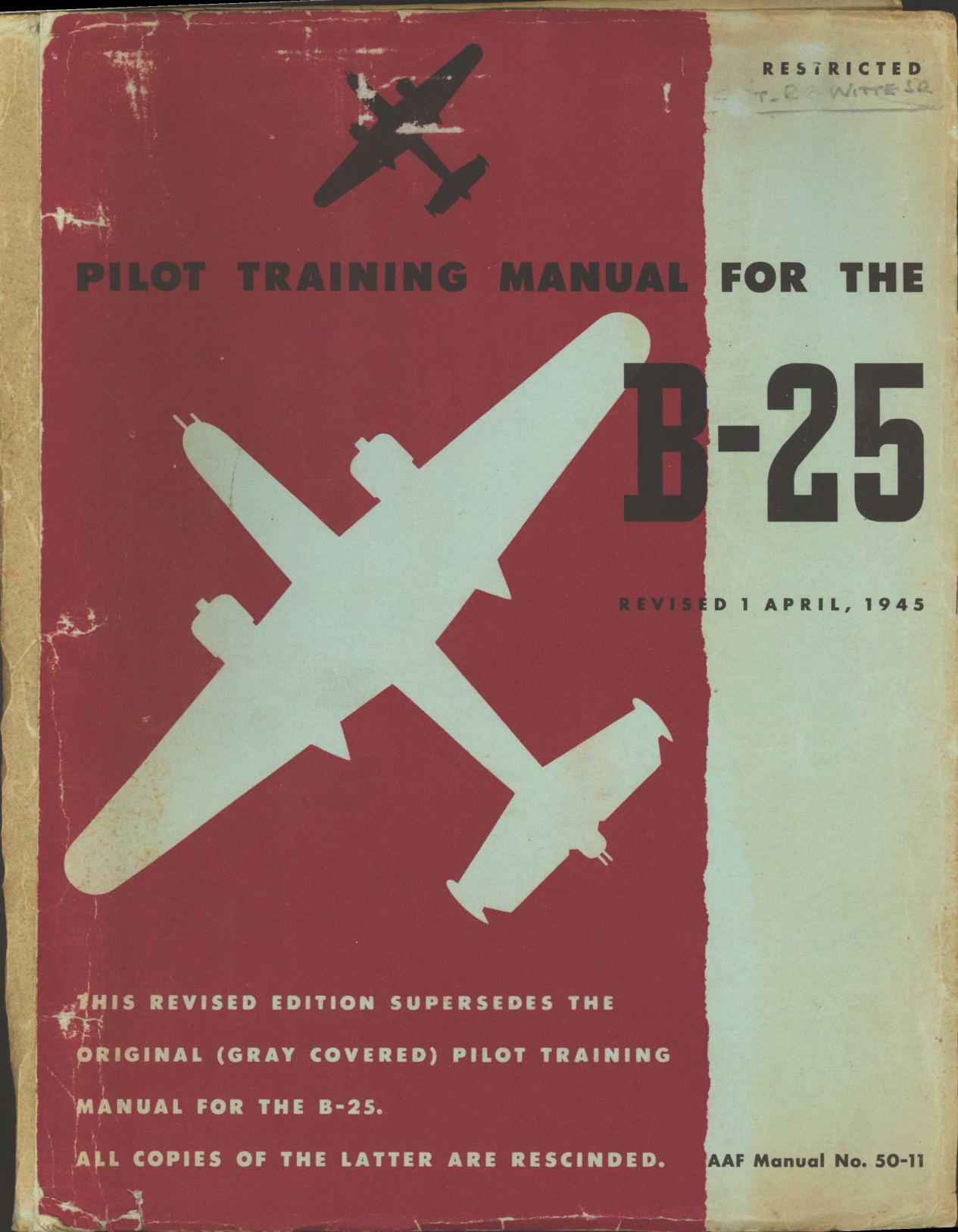 Sample page 1 from AirCorps Library document: Pilot Training Manual for the B-25 Mitchell Bomber