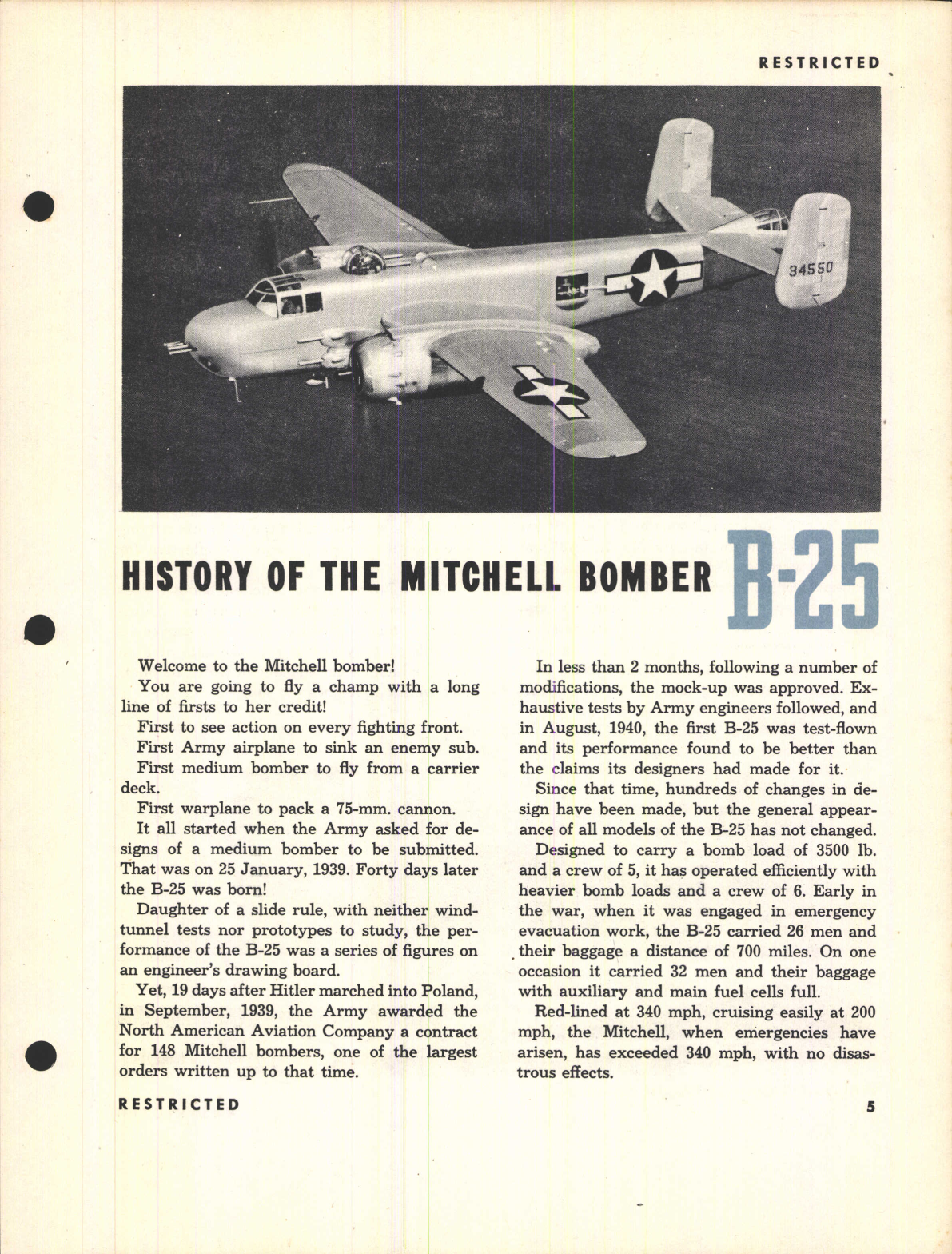 Sample page 7 from AirCorps Library document: Pilot Training Manual for the B-25 Mitchell Bomber