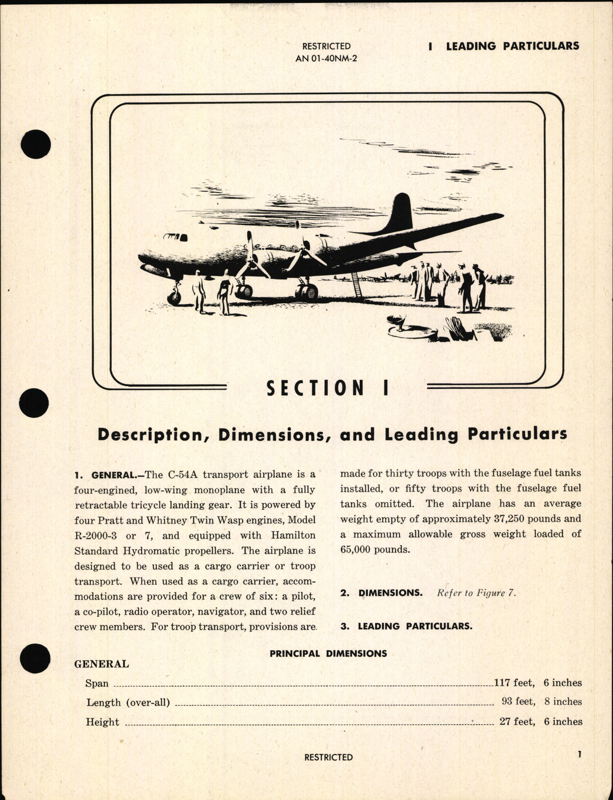 Sample page 7 from AirCorps Library document: Erection and Maintenance Instructions for C-54A and R5D-1