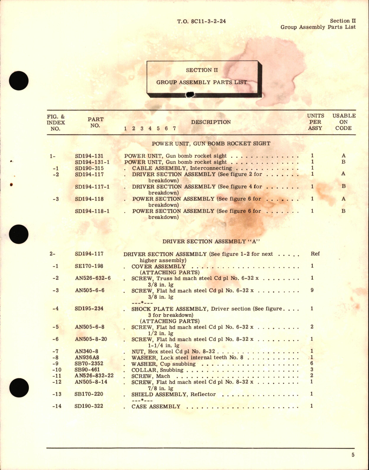 Sample page 7 from AirCorps Library document: Illustrated Parts Breakdown for Gun Bomb Rocket Sight Power Unit AF Type D-2