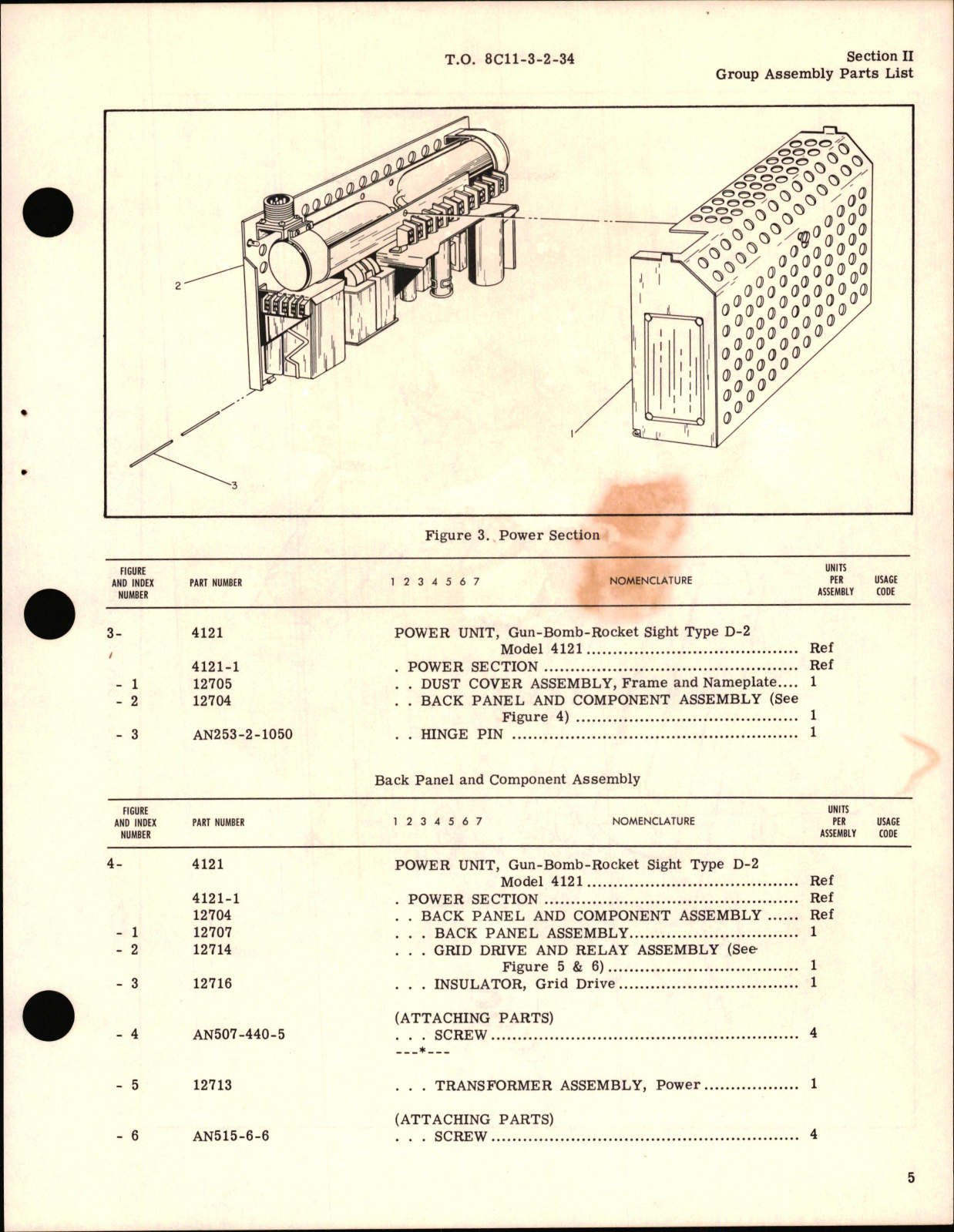 Sample page 7 from AirCorps Library document: Illustrated Parts Breakdown for Type D-2 Gun - Bomb - Rocket Sight Power Unit Model 4121