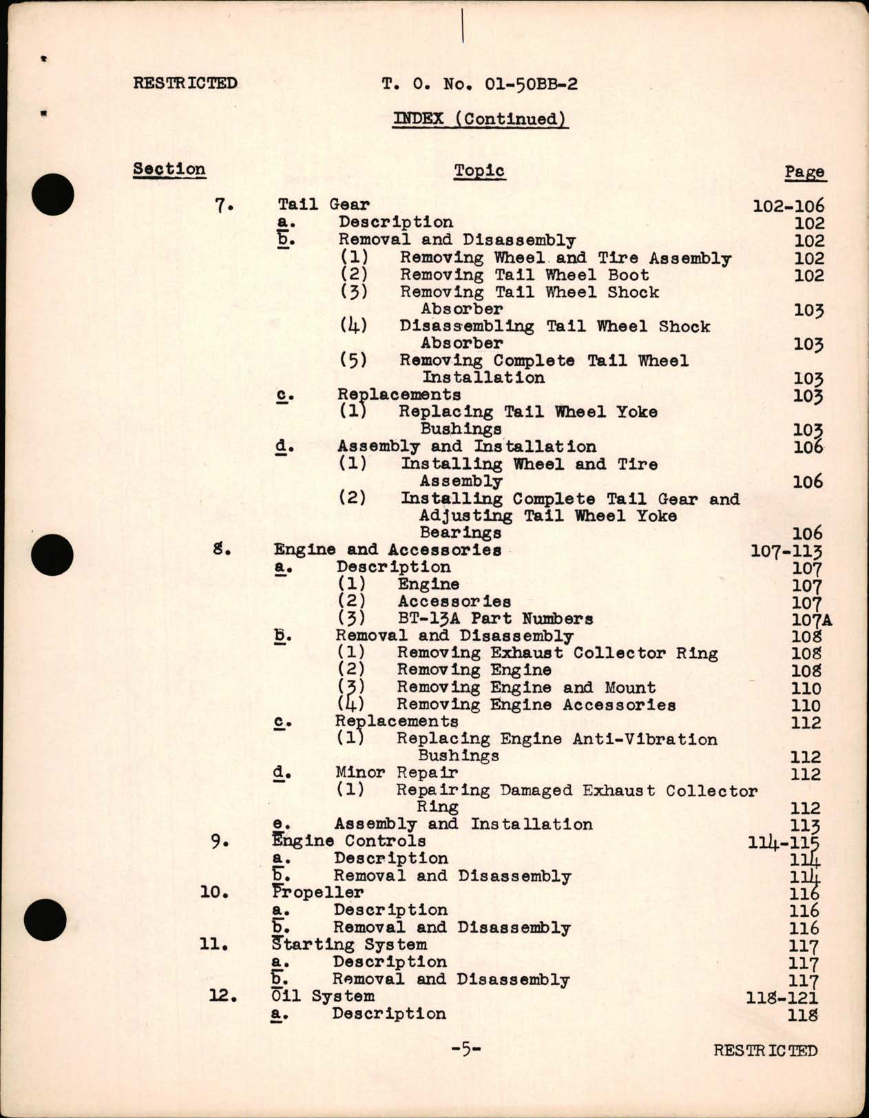 Sample page 5 from AirCorps Library document:  Service Inst for BT-13A & BT-15