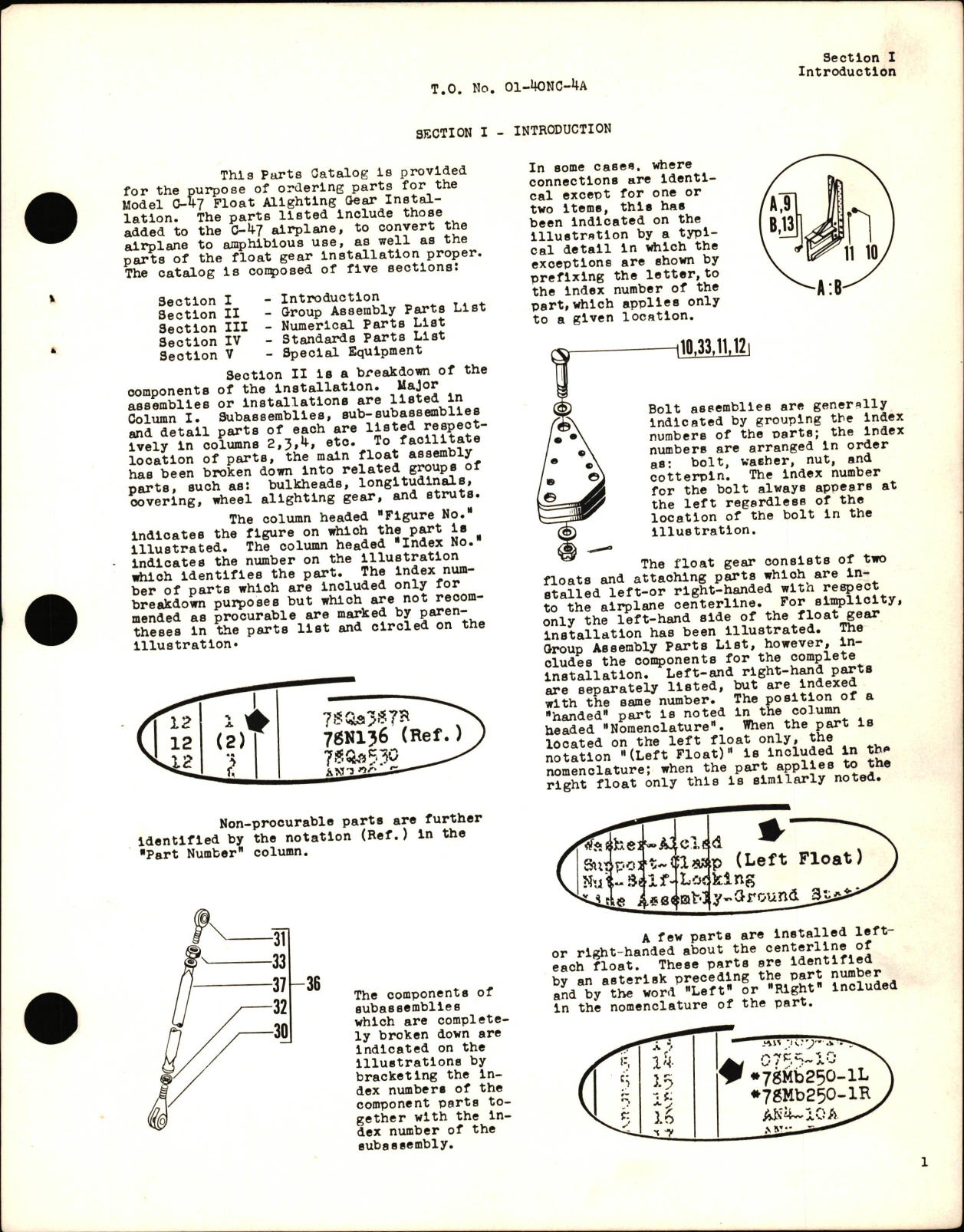 Sample page 5 from AirCorps Library document: Parts Catalog for Float Type Alighting Gear for C-47 Airplanes