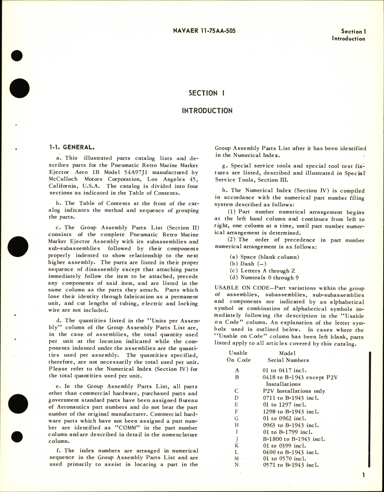 Sample page 7 from AirCorps Library document: Illustrated Parts Breakdown for Pneumatic Retro Marine Marker Ejector Aero 1B, Part No. 6176, R94BUA-5497J1