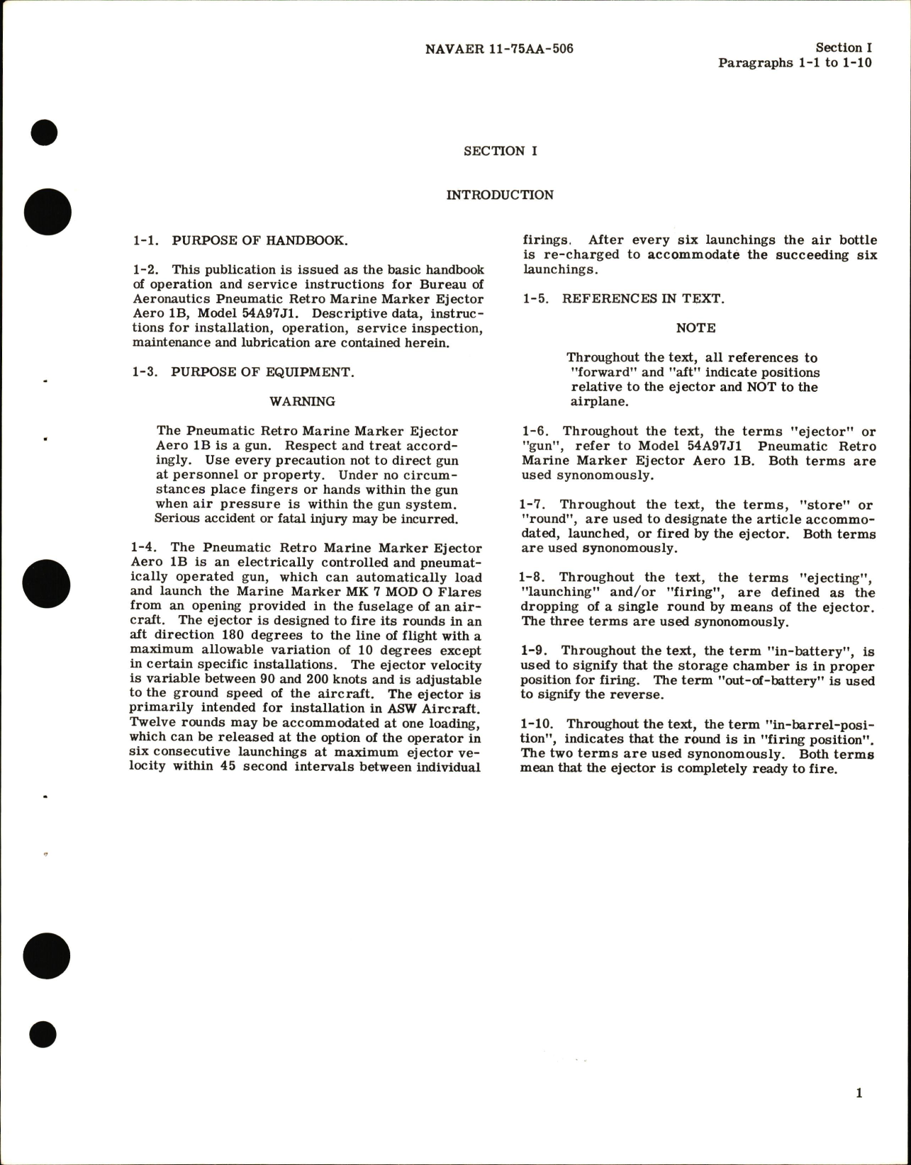 Sample page 5 from AirCorps Library document: Operation & Service Instructions for Pneumatic Retro Marine Marker Ejector Aero 1B Part No. 6176, R94BUA-54A97J1