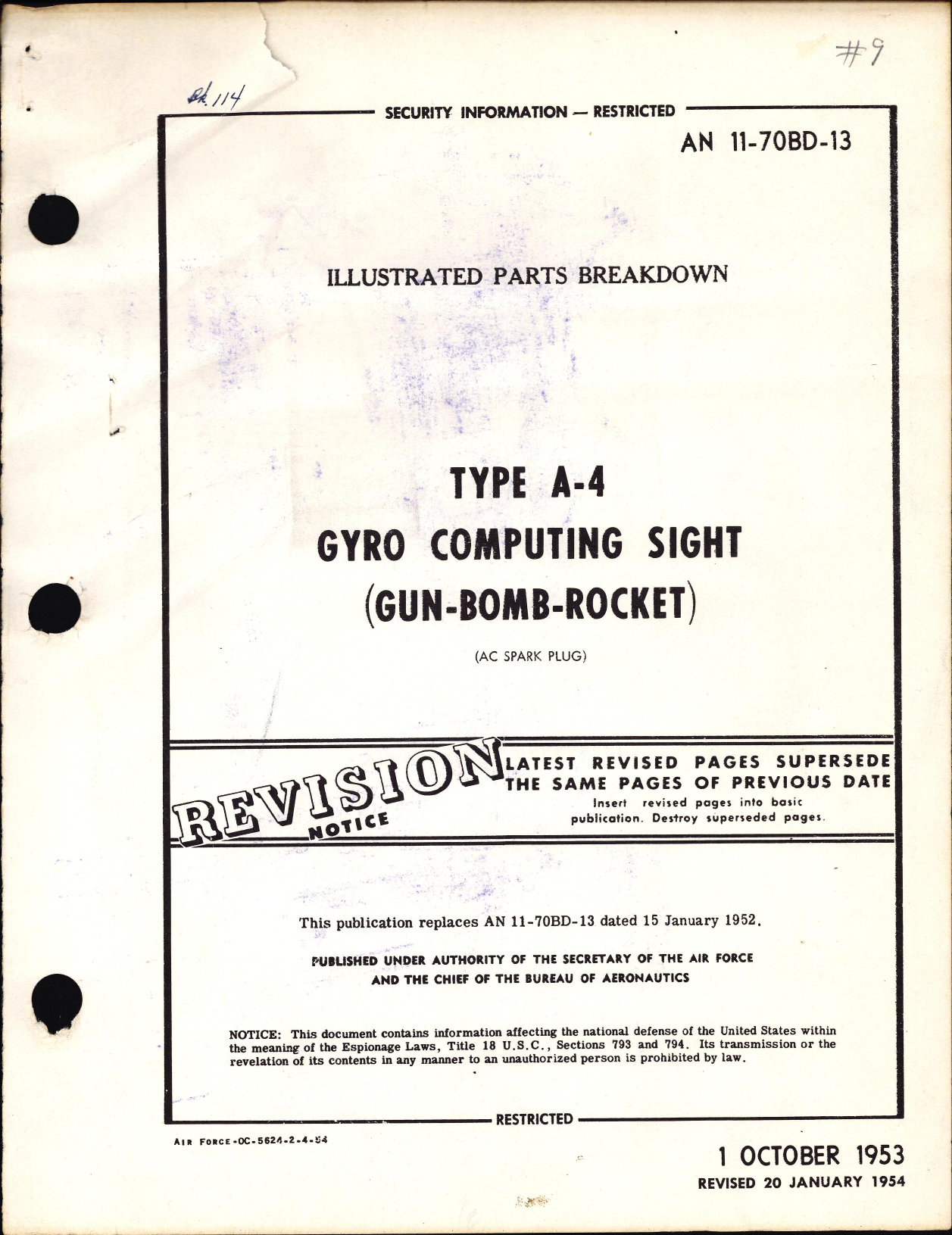 Sample page 1 from AirCorps Library document:  Illustrated Parts Breakdown for Type A-4 Gyro Computing Sight (Gun, Bomb, Rocket)