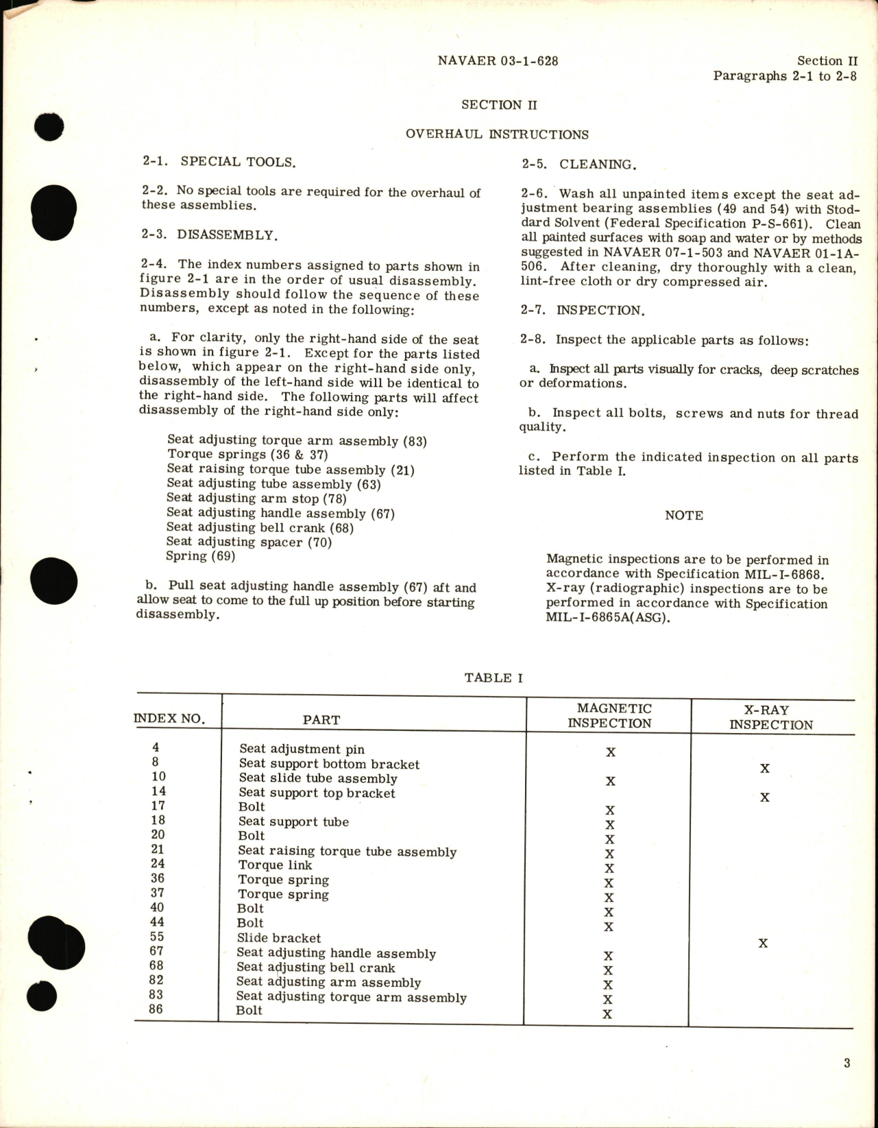 Sample page 5 from AirCorps Library document: Overhaul Instructions for T-28 Trainer Pilot and Copilot Seat Assemblies Part Nos. 120-100, 120-100-10, 120-100-20