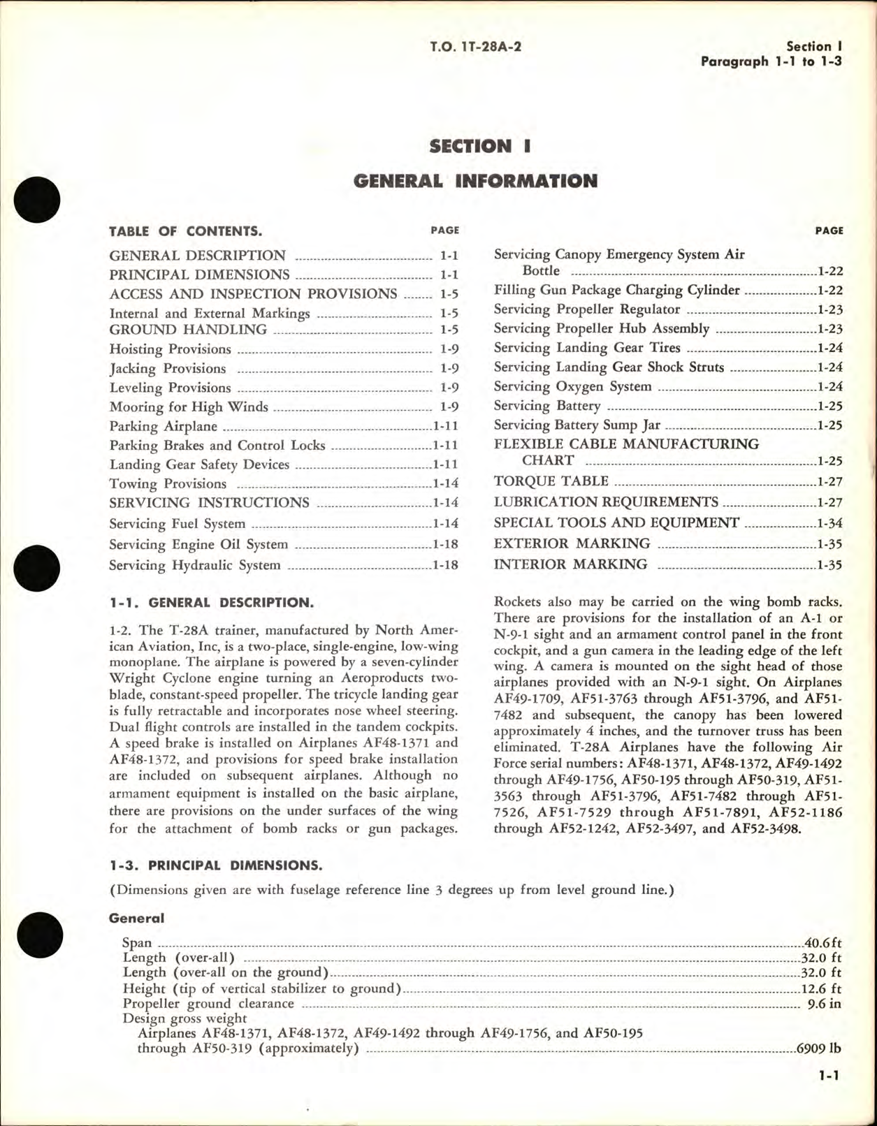 Sample page 7 from AirCorps Library document: Maintenance Manual for T-28A Aircraft