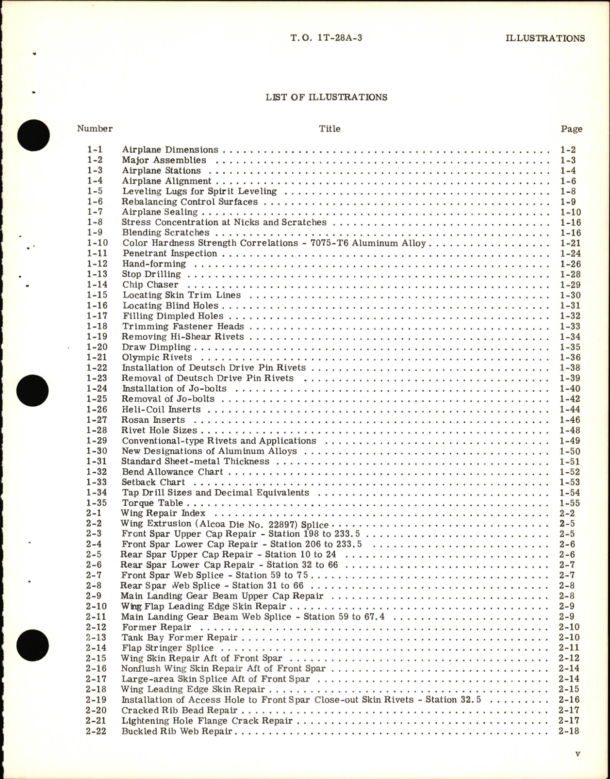 Sample page 7 from AirCorps Library document: Structural Repair Instructions for T-28A Aircraft, 
