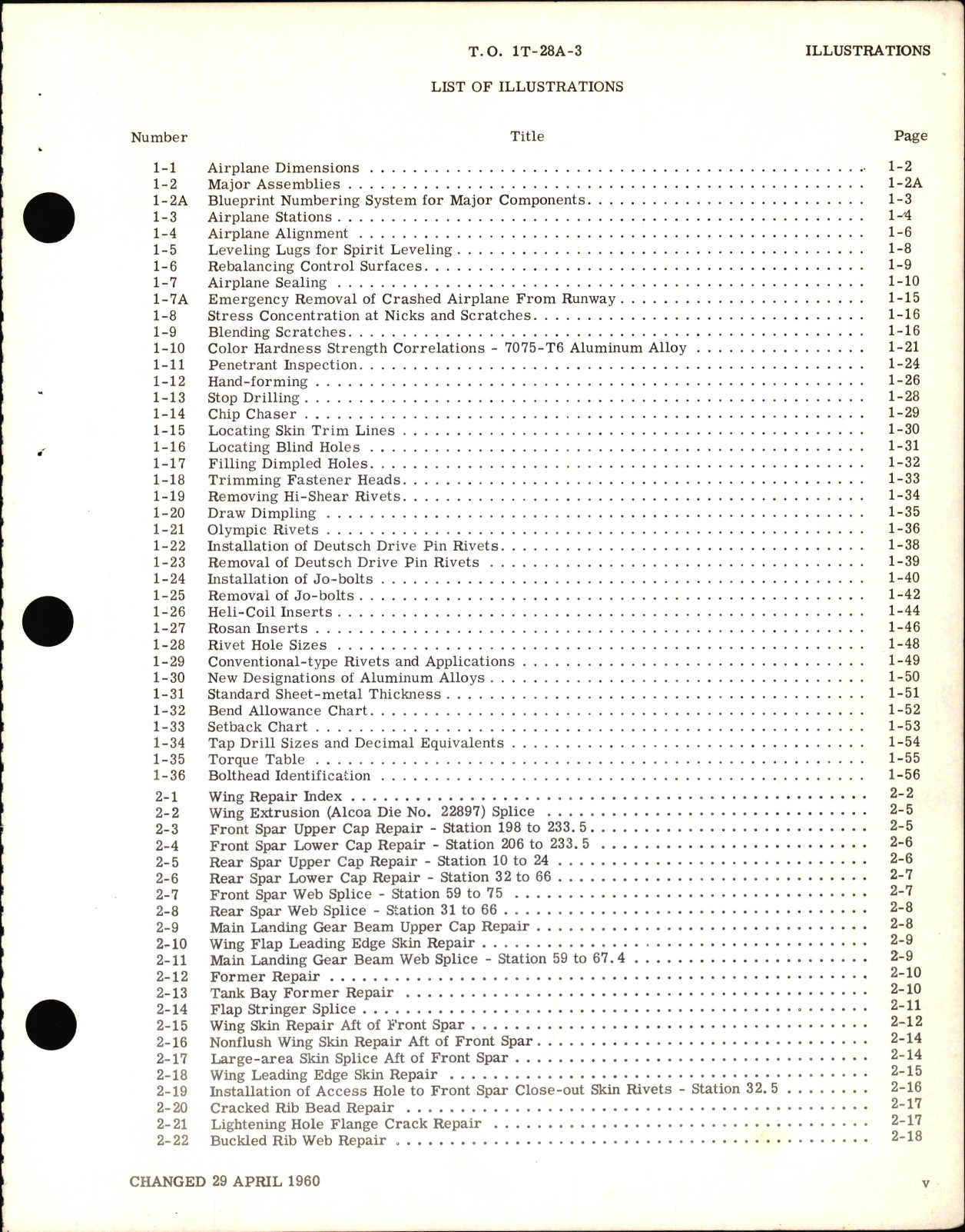 Sample page 5 from AirCorps Library document: Structural Repair Instructions for T-28A Aircraft