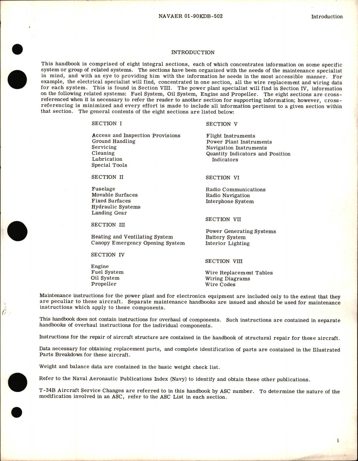 Sample page 5 from AirCorps Library document:  Structural Repair Instructions for T-34A and T-34B Aircraft, 