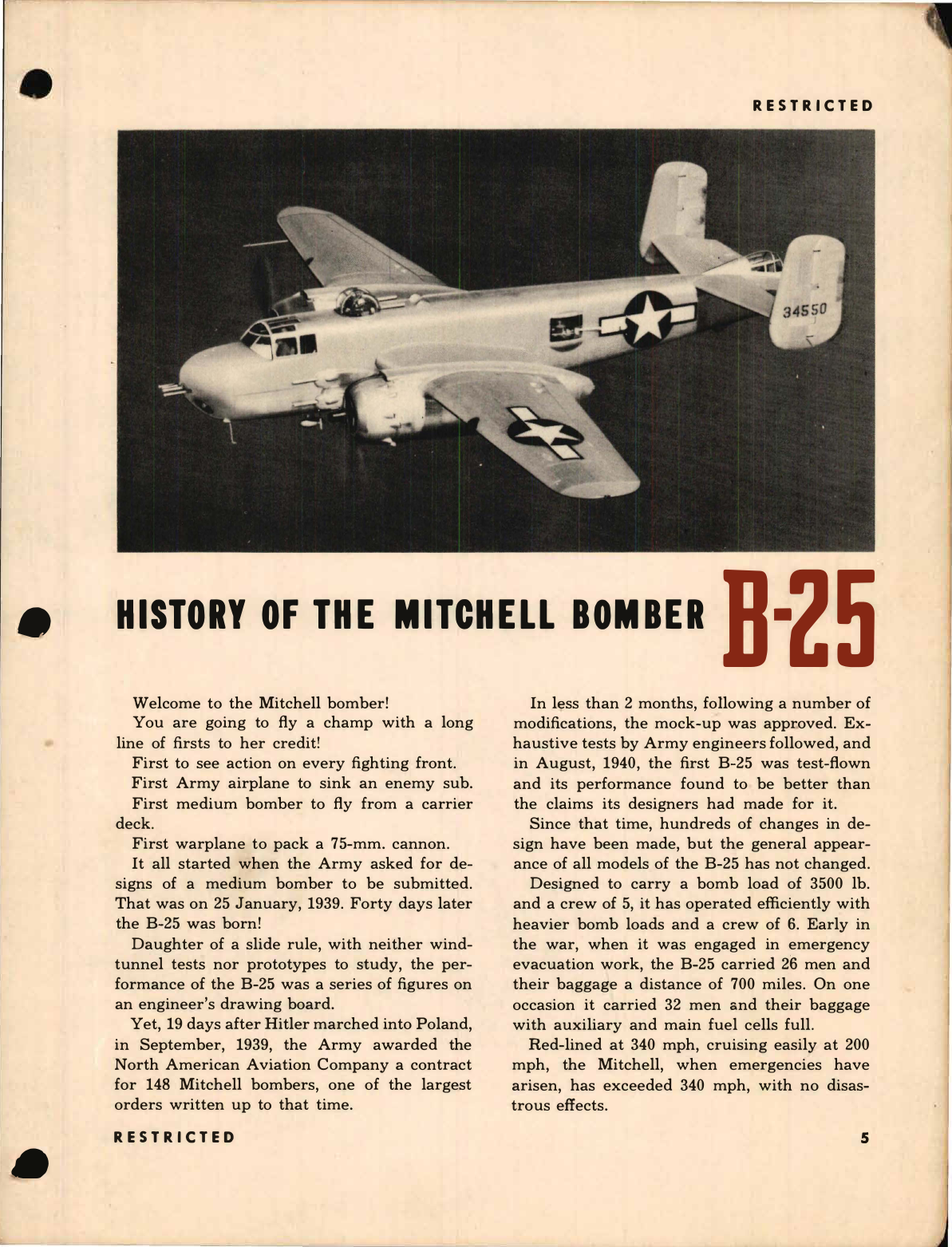 Sample page 7 from AirCorps Library document: Pilot Training Manual for the B-25 Mitchell Bomber