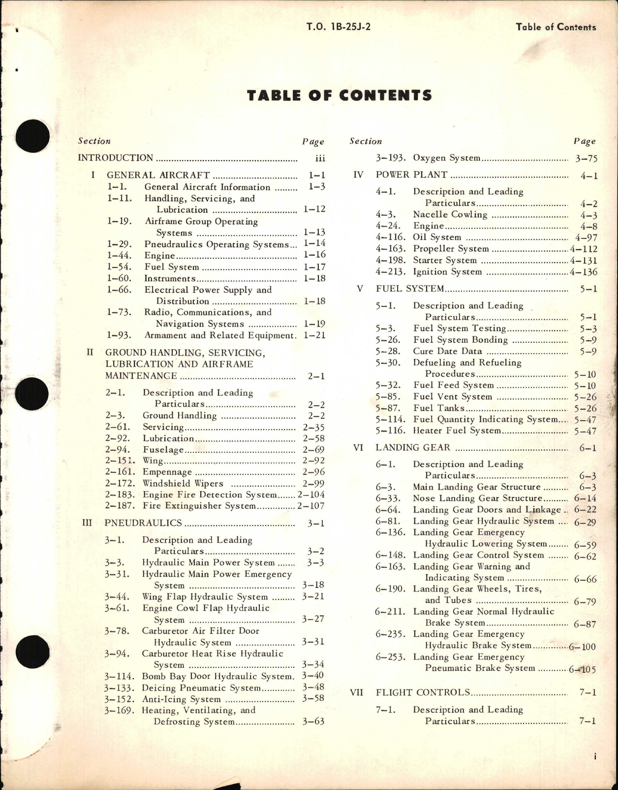 Sample page 1 from AirCorps Library document: Maintenance Instructions for B-25J, TB-25J, TB-25L-1, and TB-25N