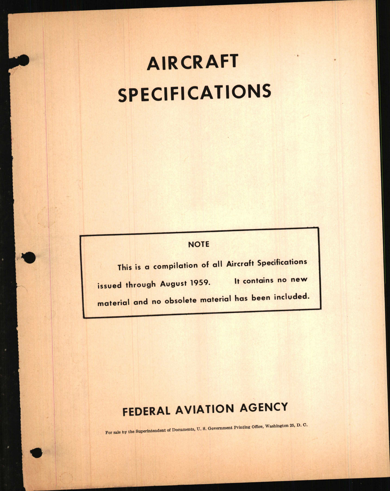 Sample page 1 from AirCorps Library document: Aircraft Specifications