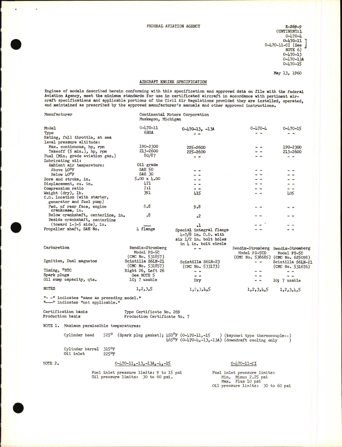 Sample page 1 from AirCorps Library document:  O-470 and 0-470-11-CI