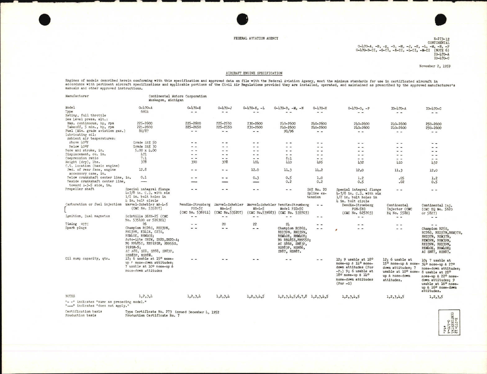 Sample page 1 from AirCorps Library document: O-470 and IO-470