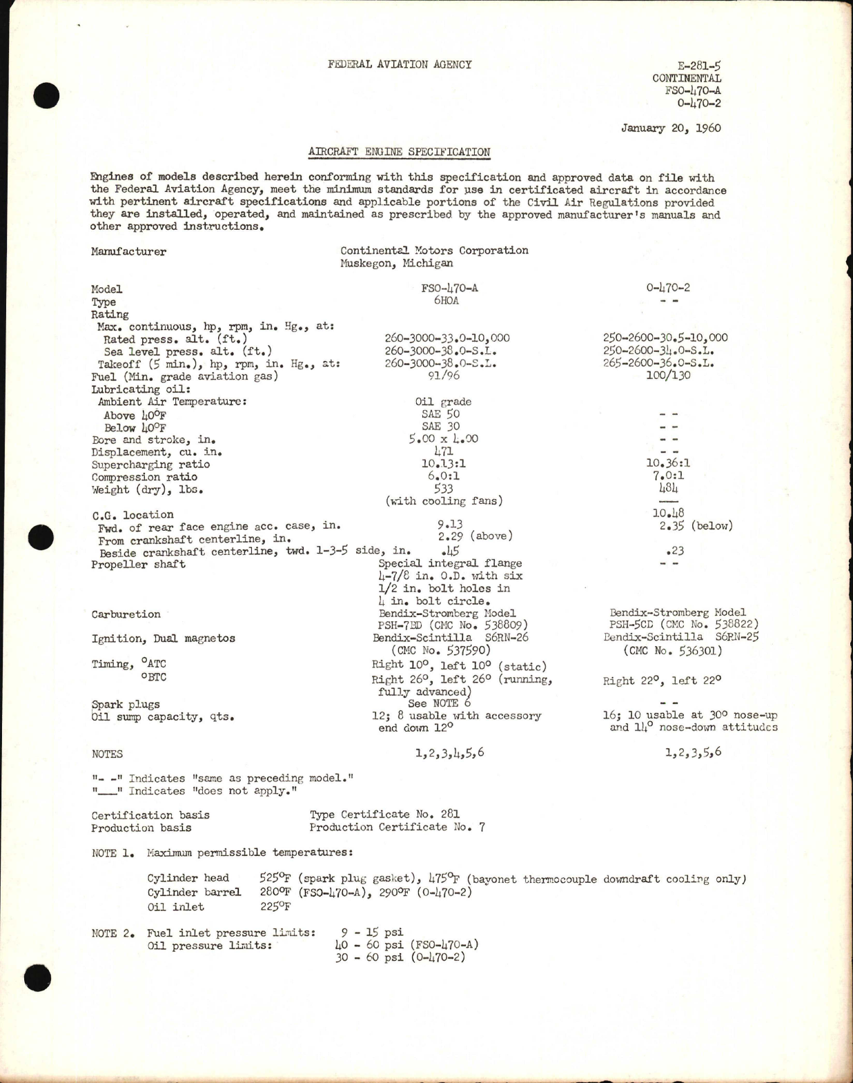 Sample page 1 from AirCorps Library document: FSO-470-A and O-470-2