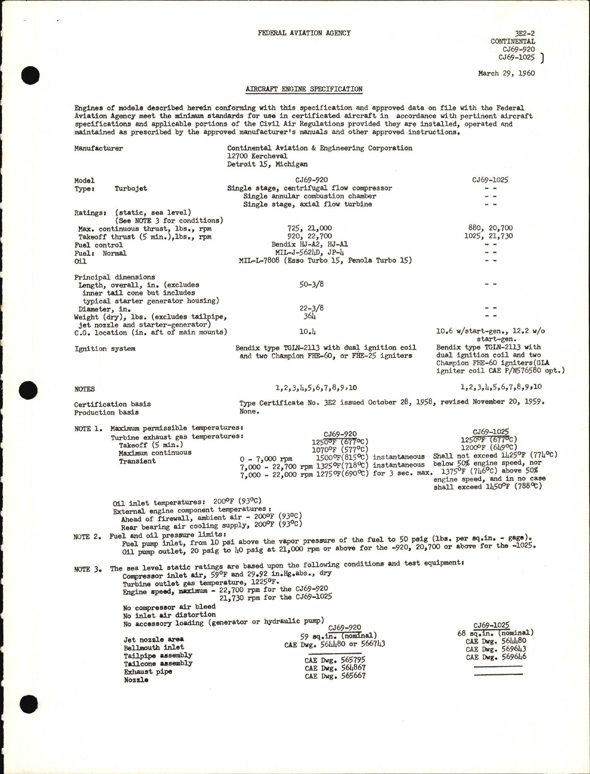 Sample page 1 from AirCorps Library document:  CJ69-920 and CJ69-1025