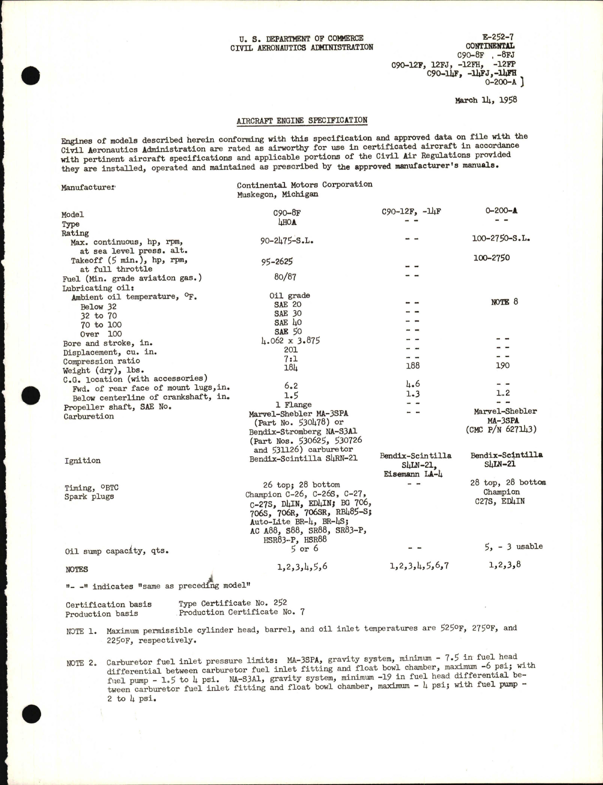 Sample page 1 from AirCorps Library document: C90 and 0-200-A