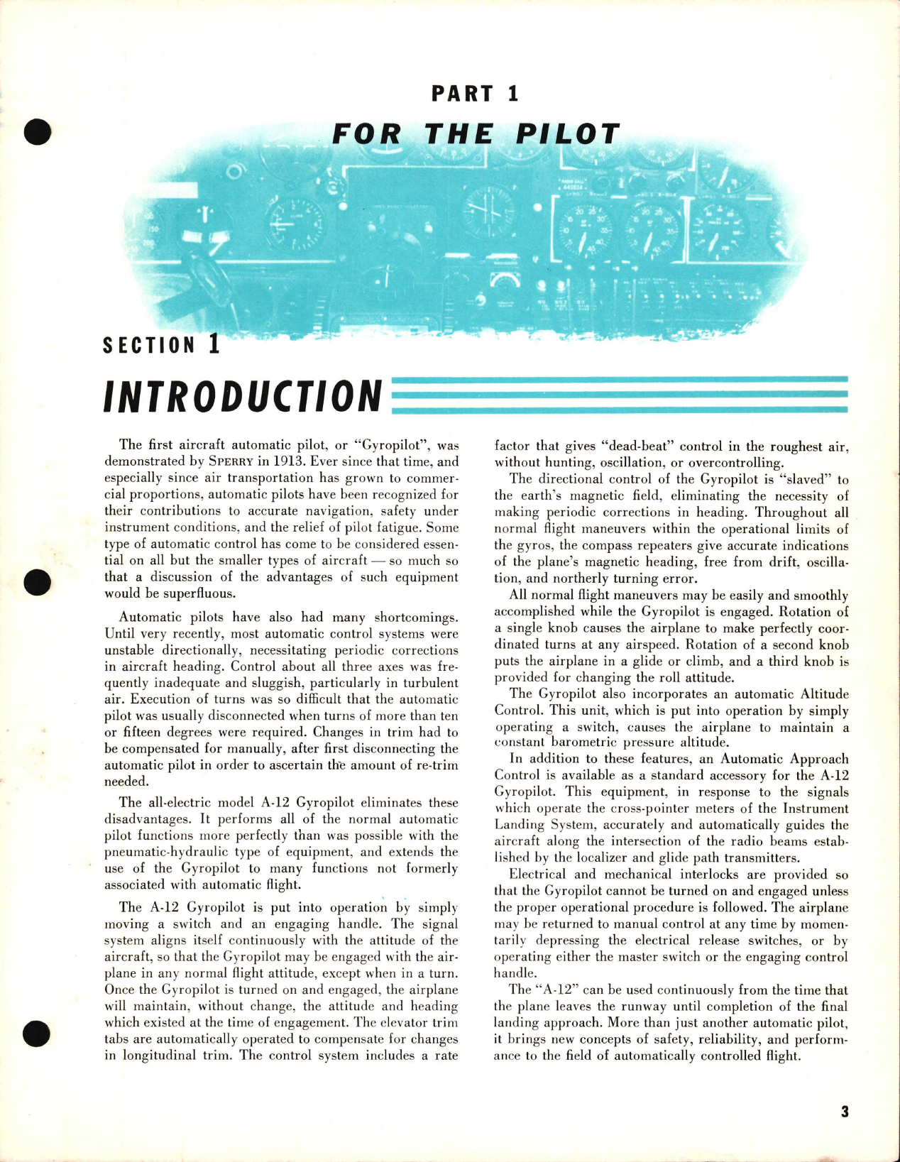 Sample page 5 from AirCorps Library document: Operation and Service for Model A-12 Gyropilot Flight Control