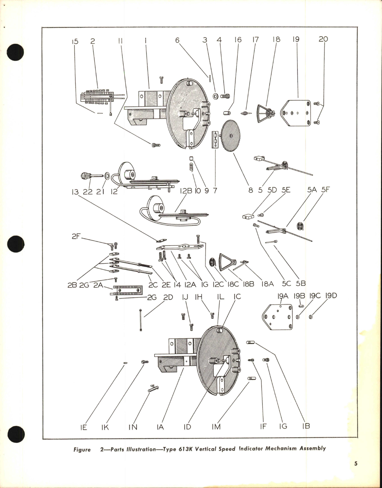 Sample page 5 from AirCorps Library document: Illustrated Parts Breakdown for Kollsman Vertical Speed Indicators