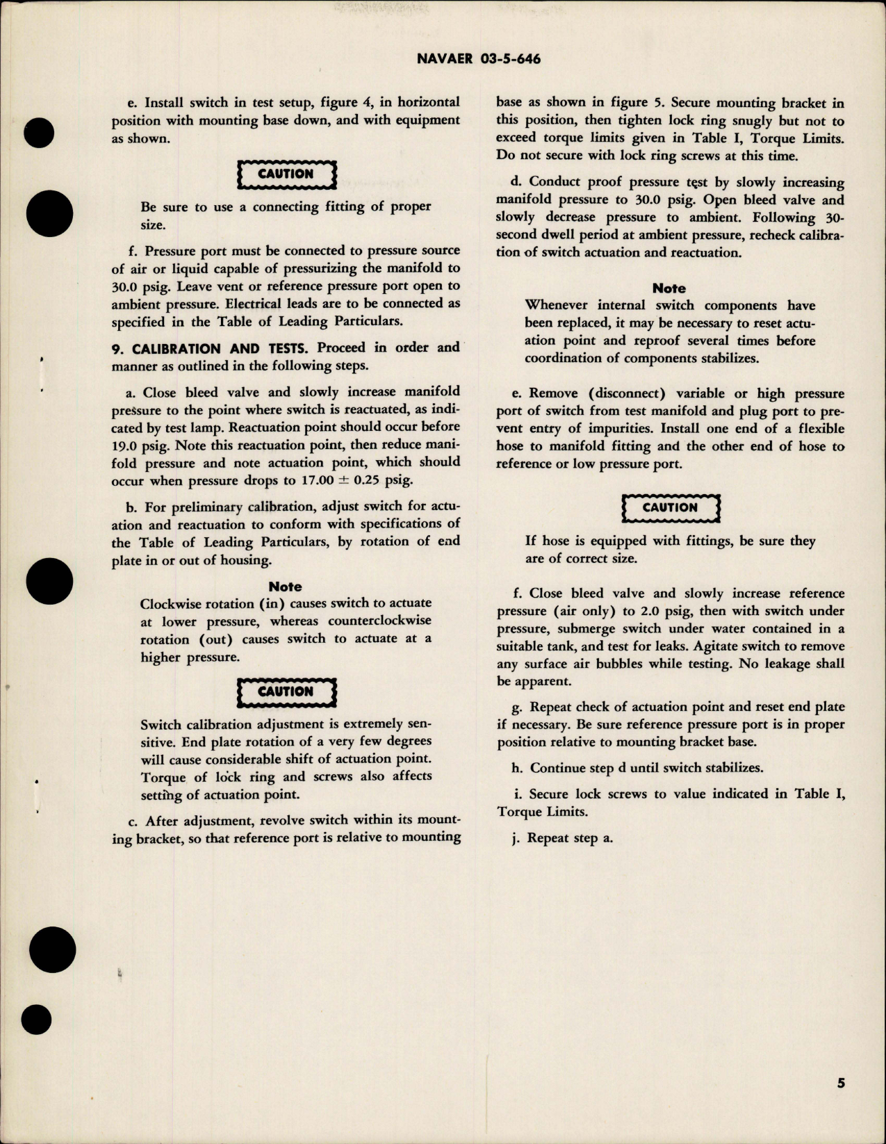 Sample page 5 from AirCorps Library document: Overhaul Instructions with Parts Breakdown for Pressure Actuated Switch - Part 417-11BL-61 