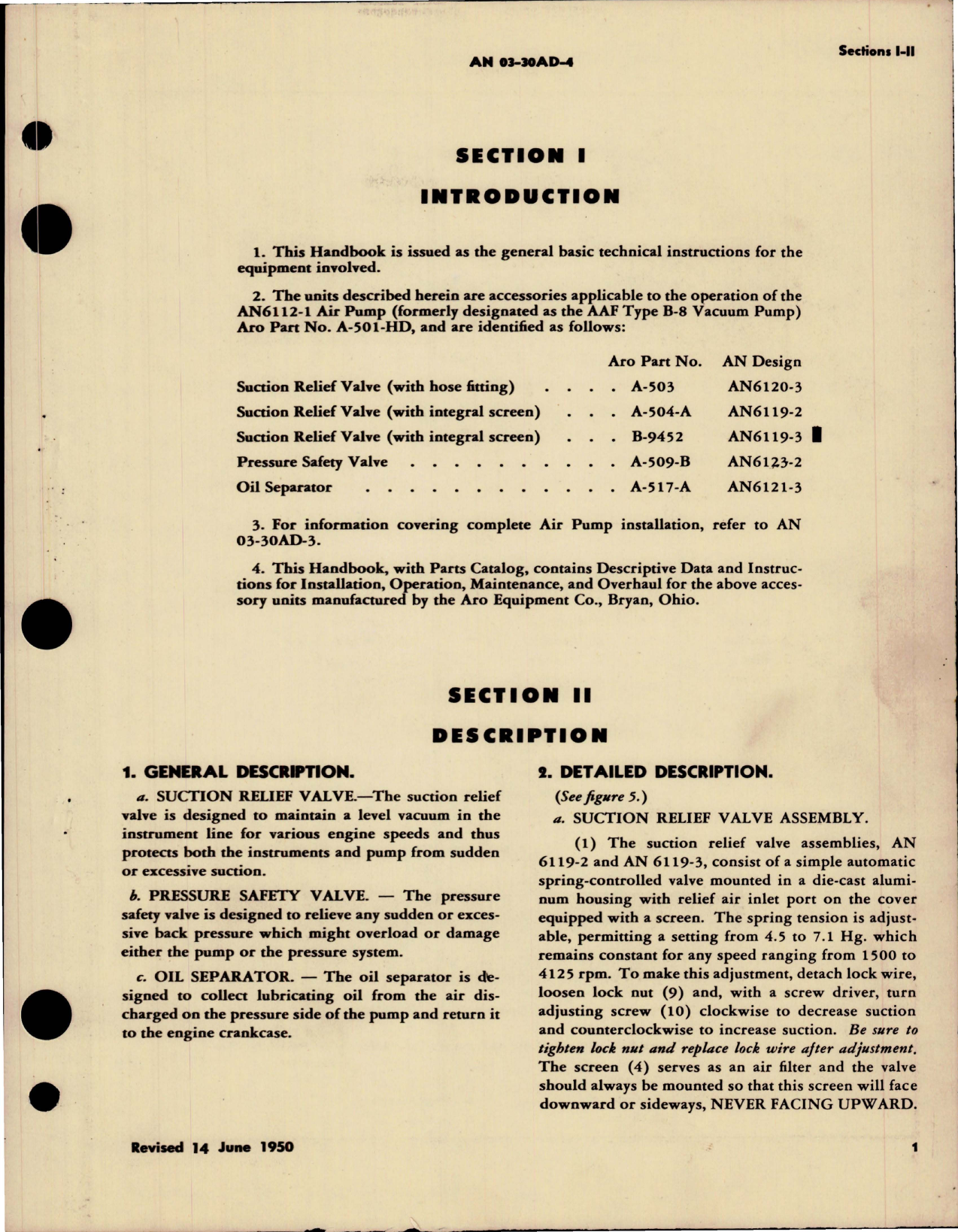 Sample page 5 from AirCorps Library document: Operation, Service, and Overhaul Instructions with Parts for Relief Valves, Safety Valve and Oil Separator 