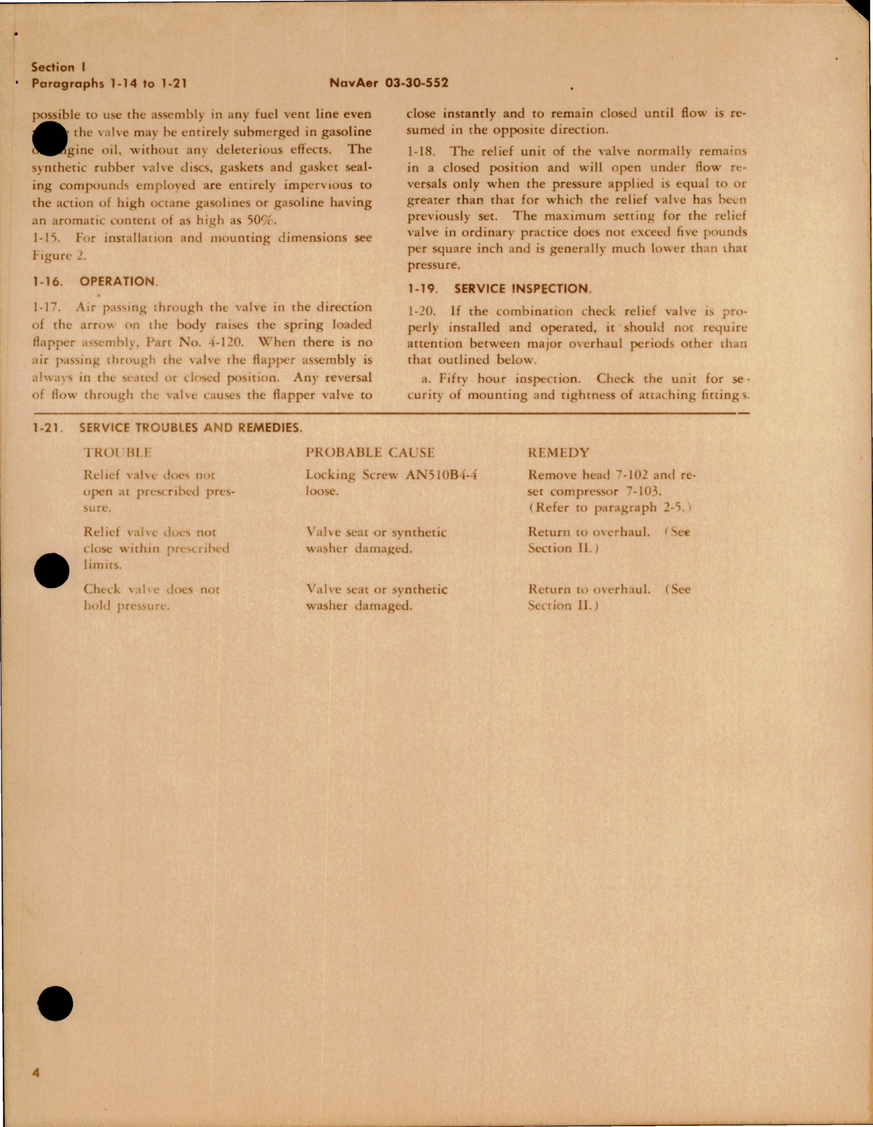 Sample page 5 from AirCorps Library document: Operation, Service and Overhaul Instructions with Parts for Combination Check Relief Valve - Model 4-2500-3 