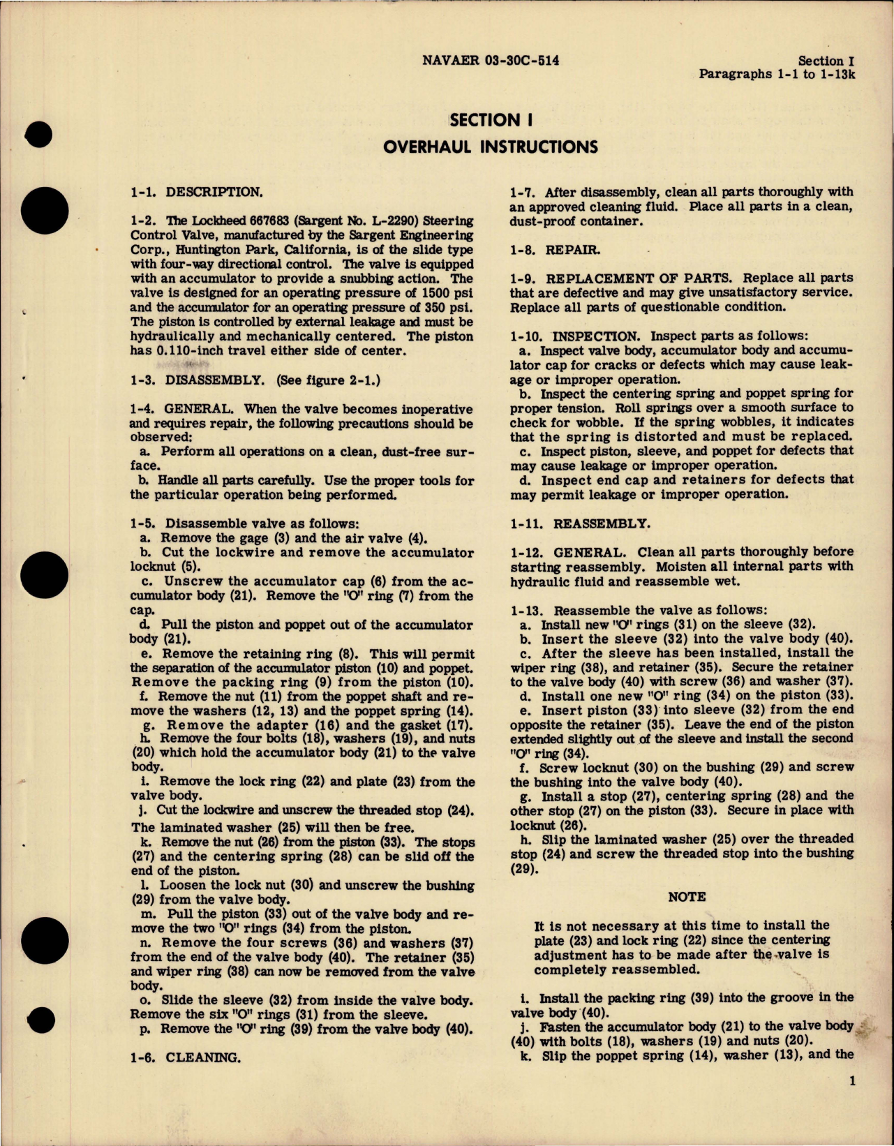 Sample page 5 from AirCorps Library document: Overhaul Instructions with Parts Catalog for Steering Control Valve - Model L-2290 