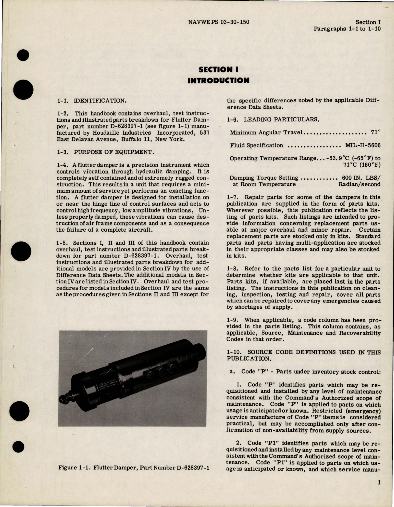 Sample page 5 from AirCorps Library document: Overhaul Instructions with Parts Breakdown for Flutter Dampers 