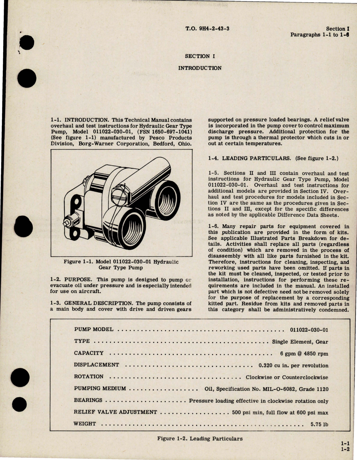 Sample page 5 from AirCorps Library document: Overhaul Instructions for Hydraulic Gear Type Pump - Model 011022 Series 