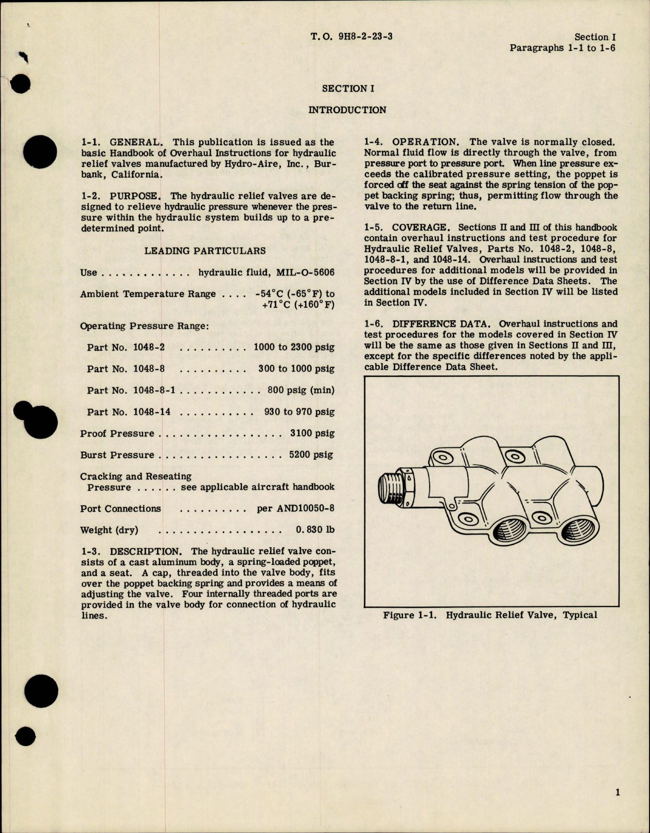 Sample page 5 from AirCorps Library document: Overhaul Instructions for Hydraulic Relief Valve - Parts 1048-2, 1048-8, 1048-8-1 and 1048-14 