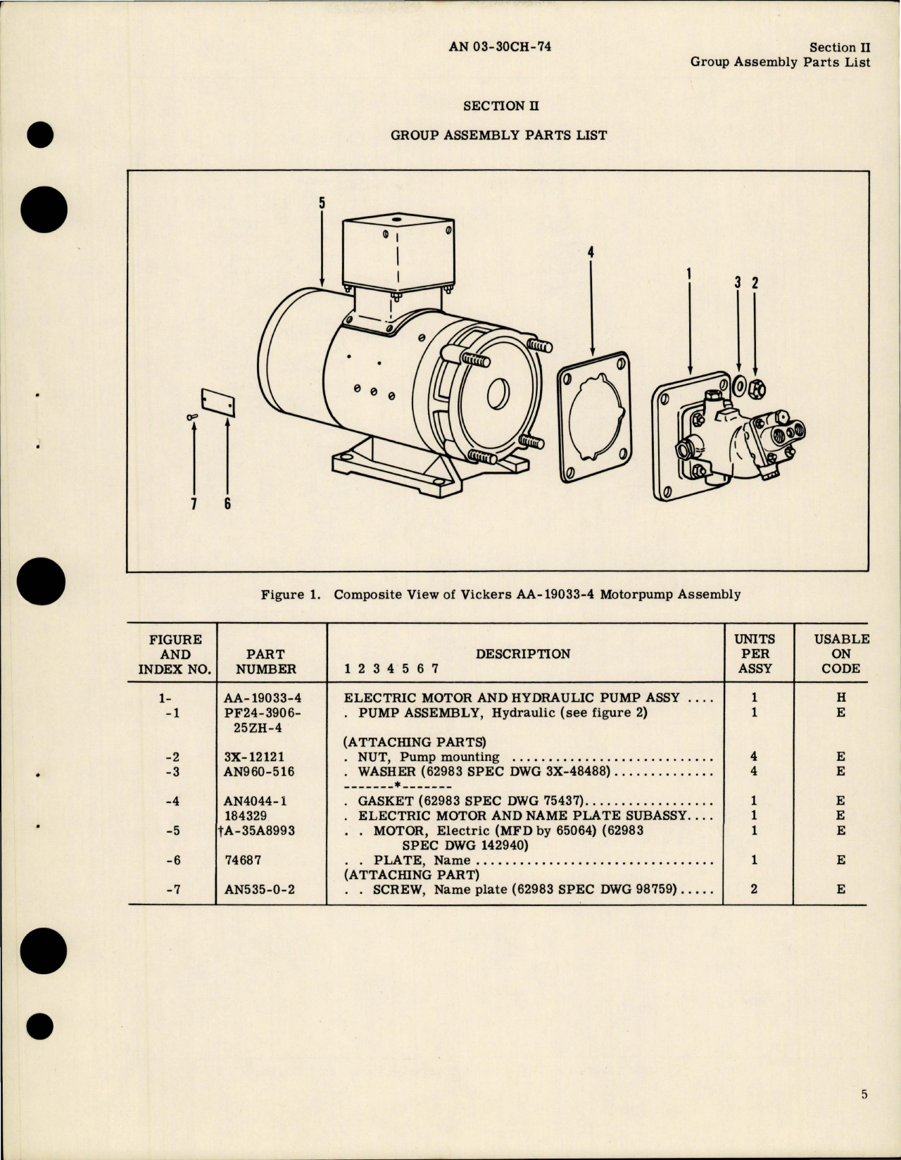 Sample page 7 from AirCorps Library document: Illustrated Parts Breakdown for Hydraulic Pump Assemblies