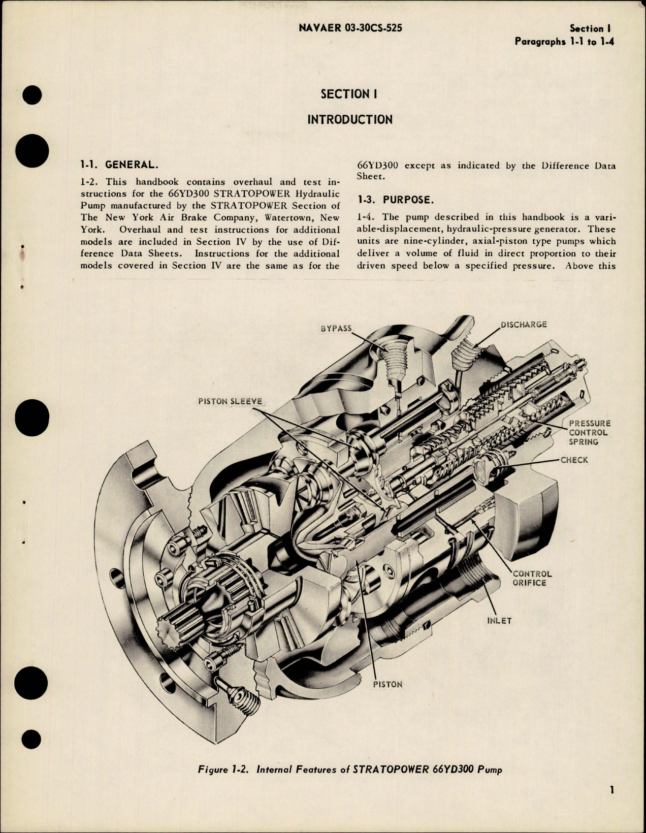 Sample page 5 from AirCorps Library document: Overhaul Instructions for Stratopower Hydraulic Pump - Model 66YD300