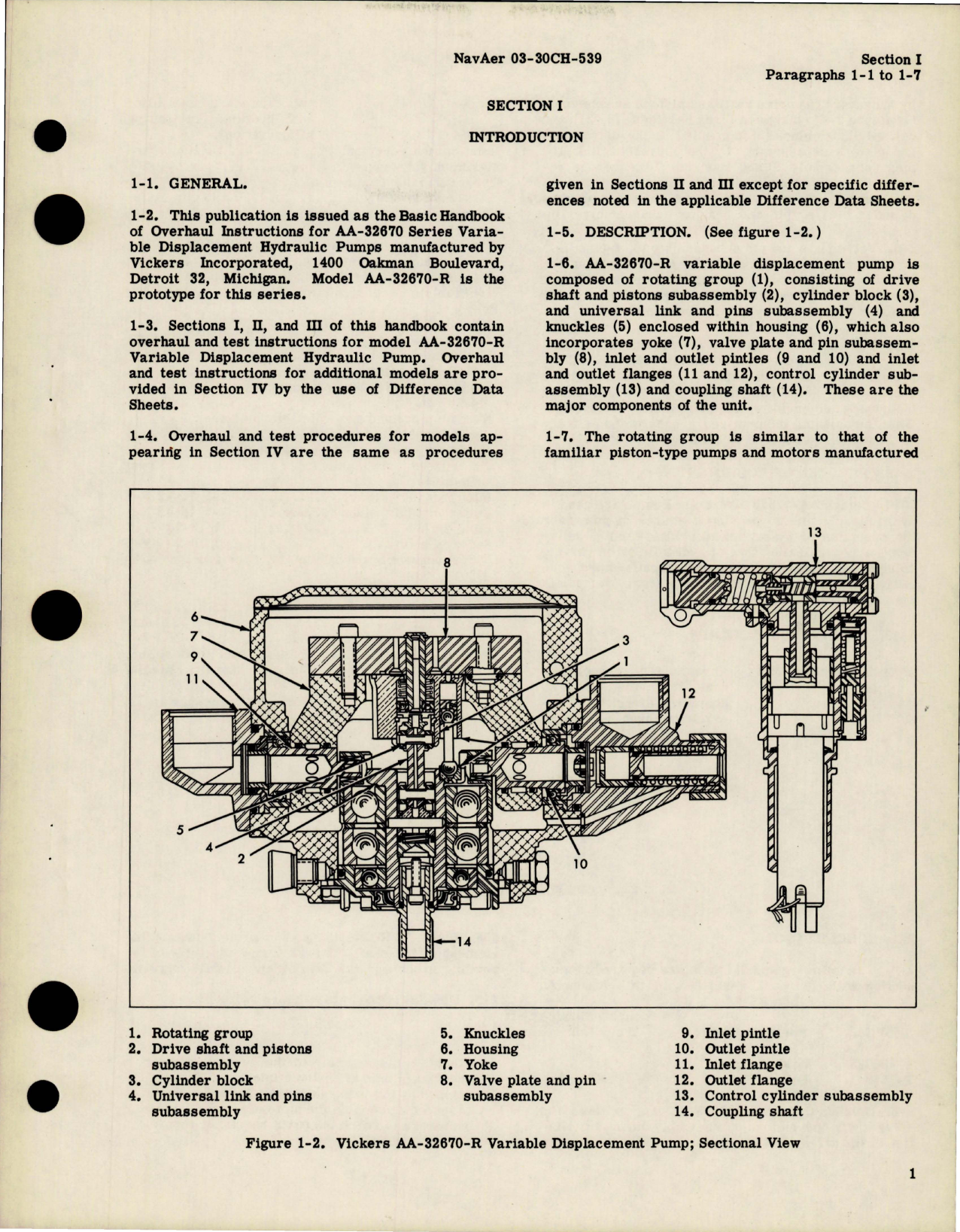 Sample page 5 from AirCorps Library document: Overhaul Instructions for Variable Displacement Hydraulic Pump Assembly - AA-32670 Series