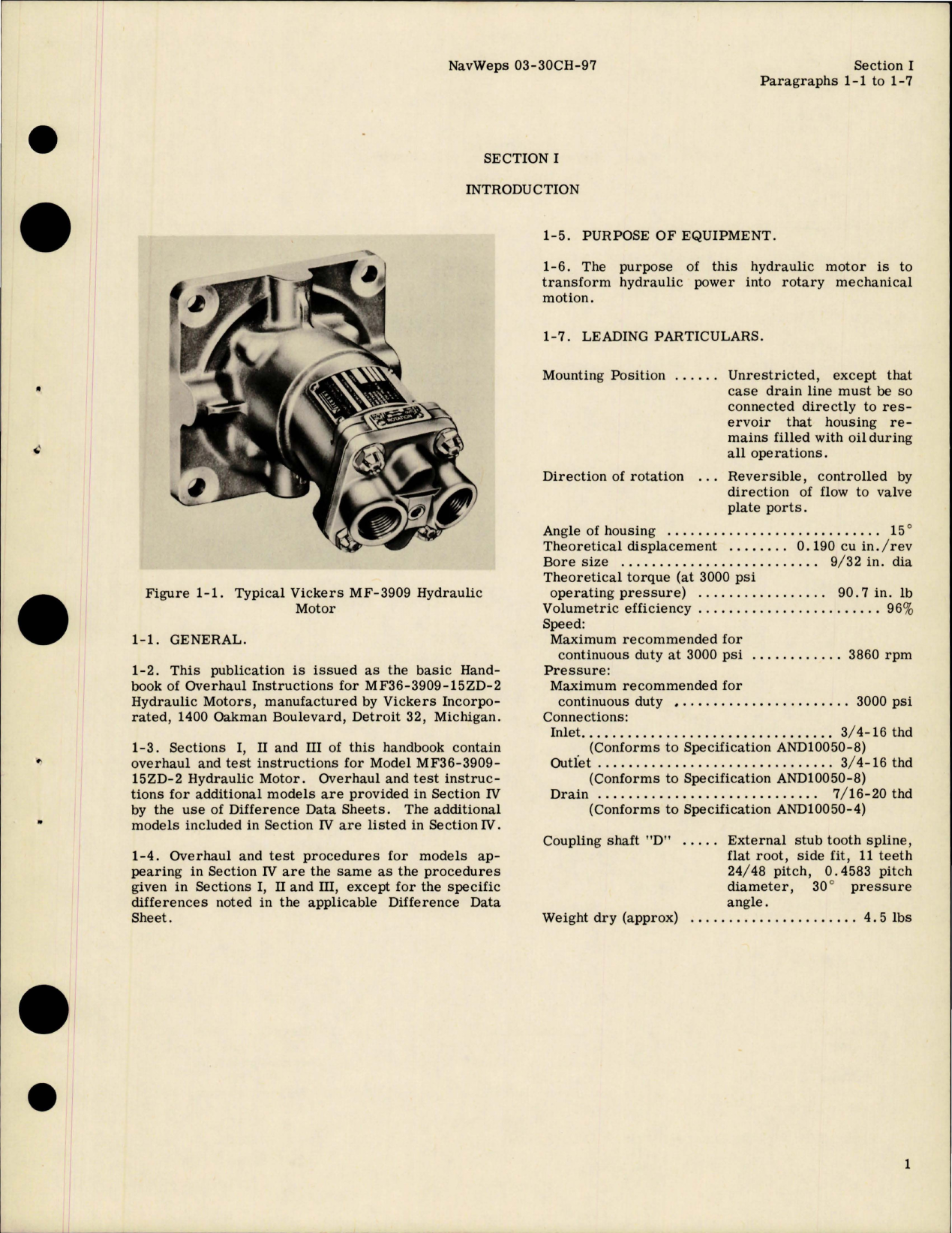 Sample page 5 from AirCorps Library document: Overhaul Instructions for Hydraulic Motor Assemblies