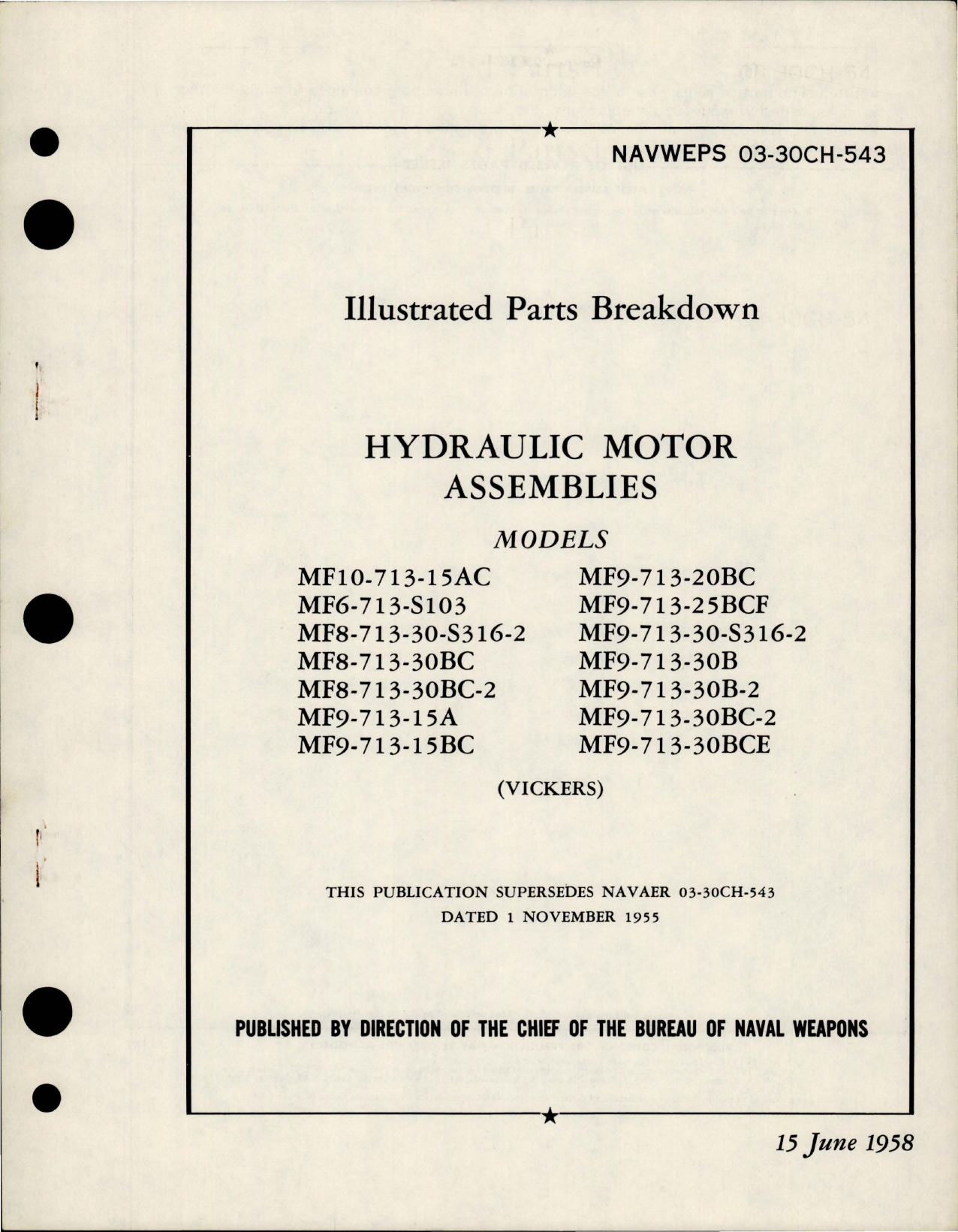Sample page 1 from AirCorps Library document: Illustrated Parts Breakdown for Hydraulic Motor Assemblies