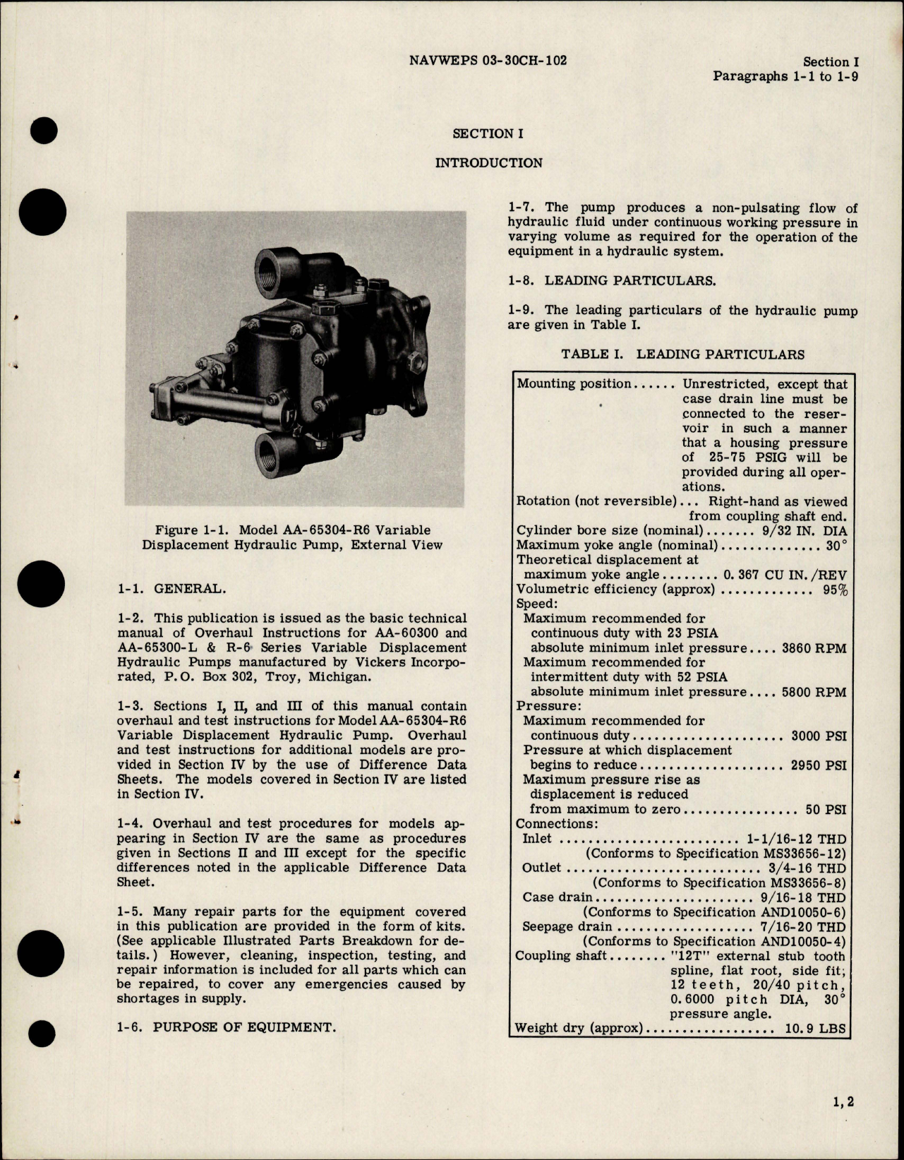 Sample page 5 from AirCorps Library document: Overhaul Instructions for Hydraulic Pump Assembly 