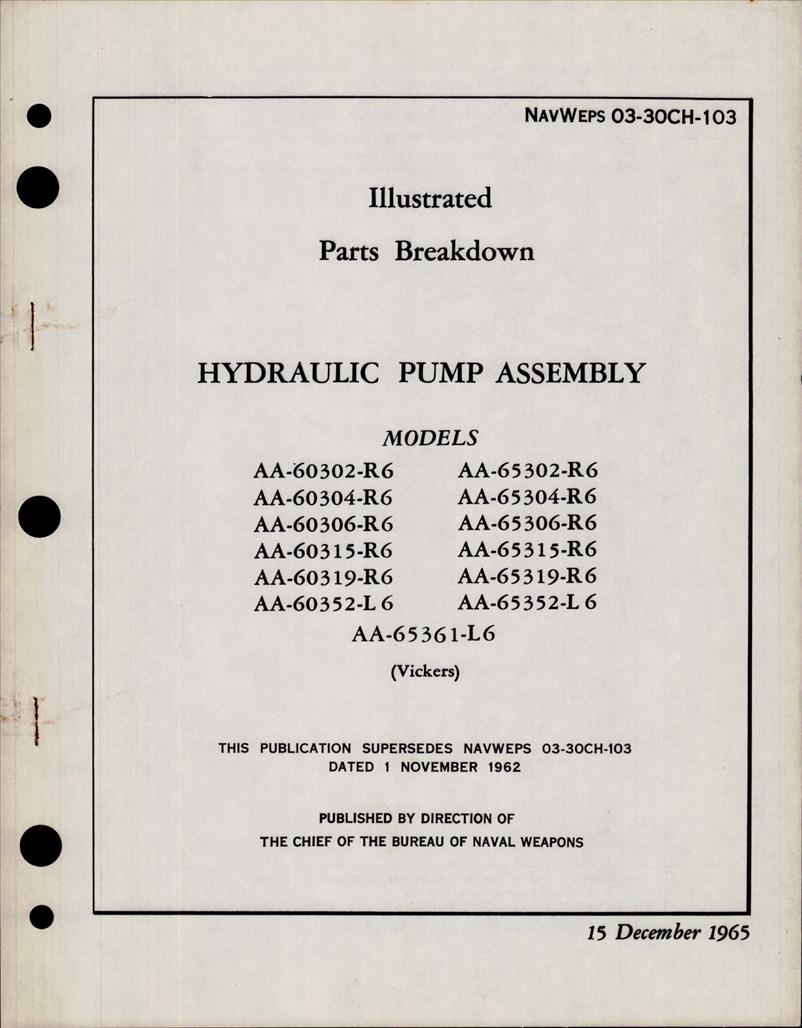 Illustrated Parts Breakdown for Hydraulic Pump Assembly AirCorps Library