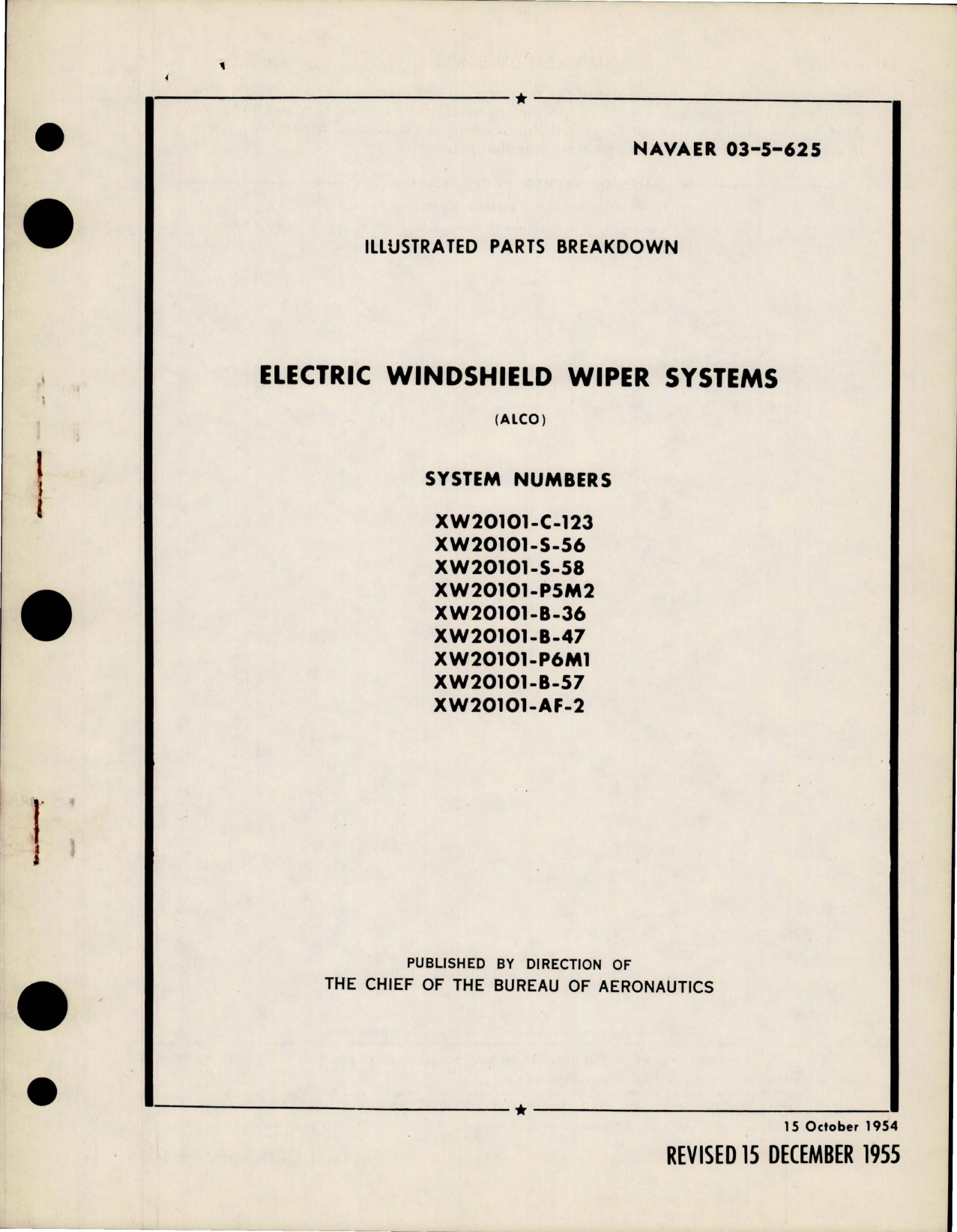 Sample page 1 from AirCorps Library document: Illustrated Parts Breakdown for Electric Windshield Wiper Systems 