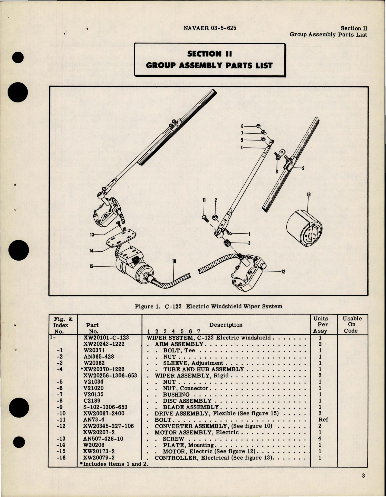 Sample page 5 from AirCorps Library document: Illustrated Parts Breakdown for Electric Windshield Wiper Systems 