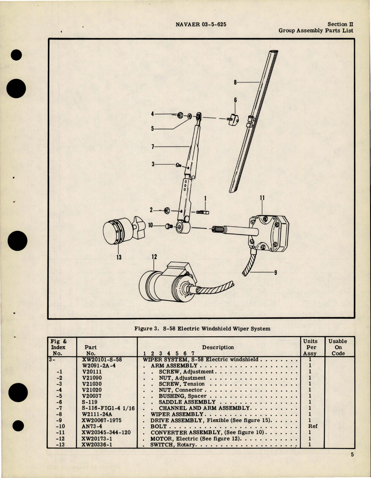 Sample page 7 from AirCorps Library document: Illustrated Parts Breakdown for Electric Windshield Wiper Systems 