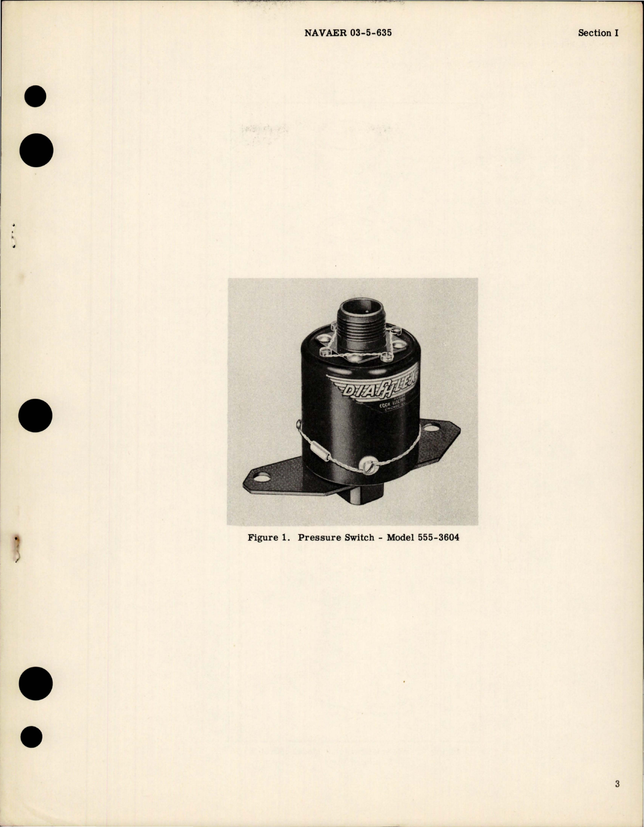 Sample page 5 from AirCorps Library document: Illustrated Parts Breakdown for Pressure Switch - Model 555-3604 