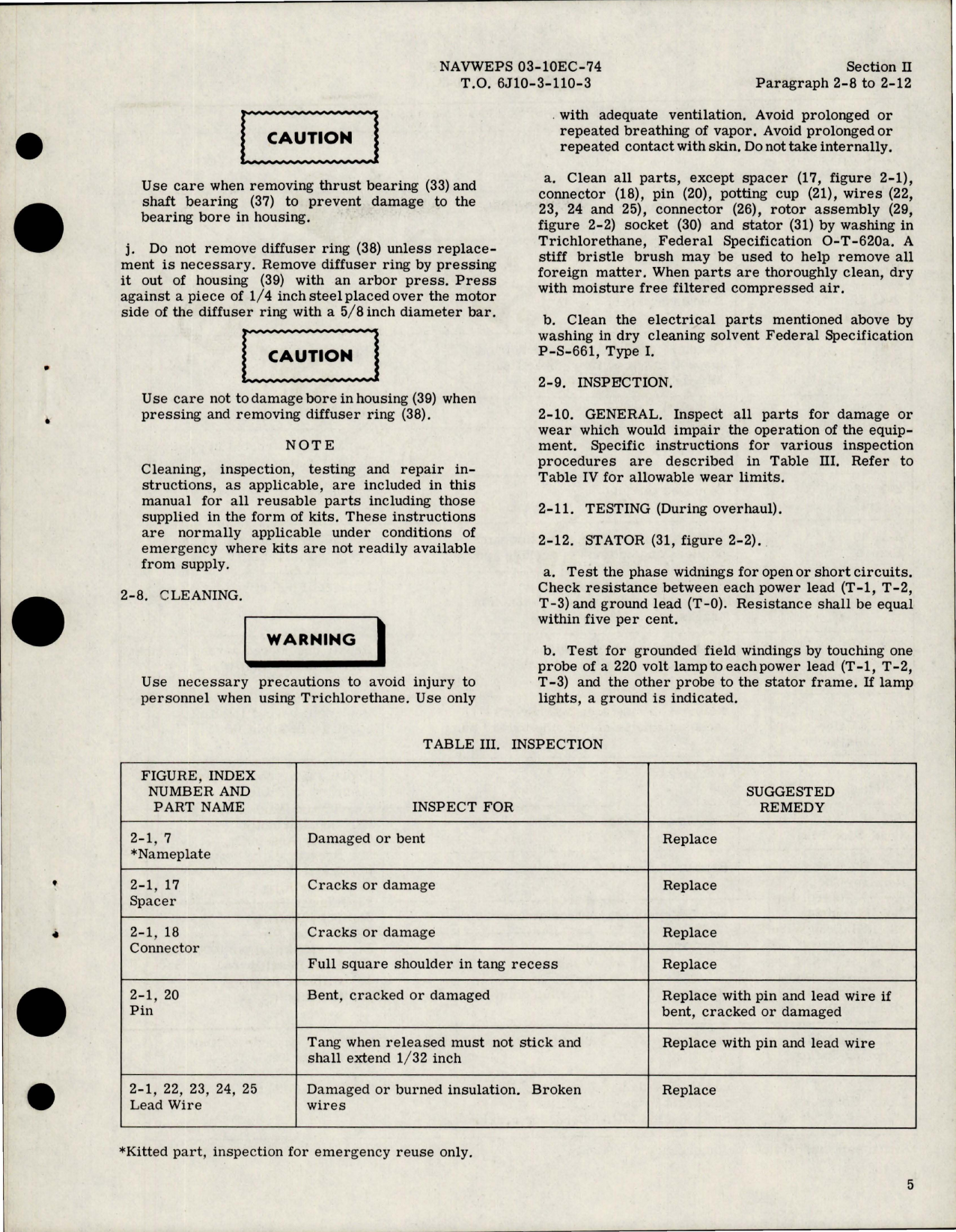 Sample page 5 from AirCorps Library document: Overhaul Instructions for Submerged Booster Pump - Models TB117300-3, TB117300-5, and 245200-1 