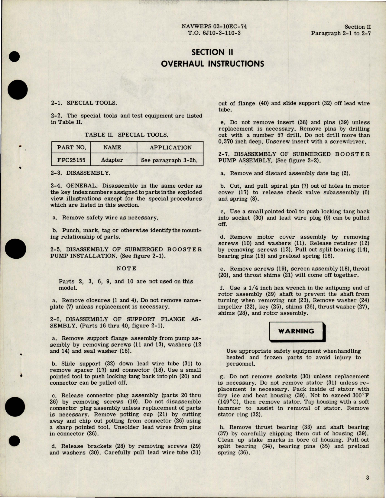 Sample page 9 from AirCorps Library document: Overhaul Instructions for Submerged Booster Pump - Models TB117300-3, TB117300-5, and 245200-1 